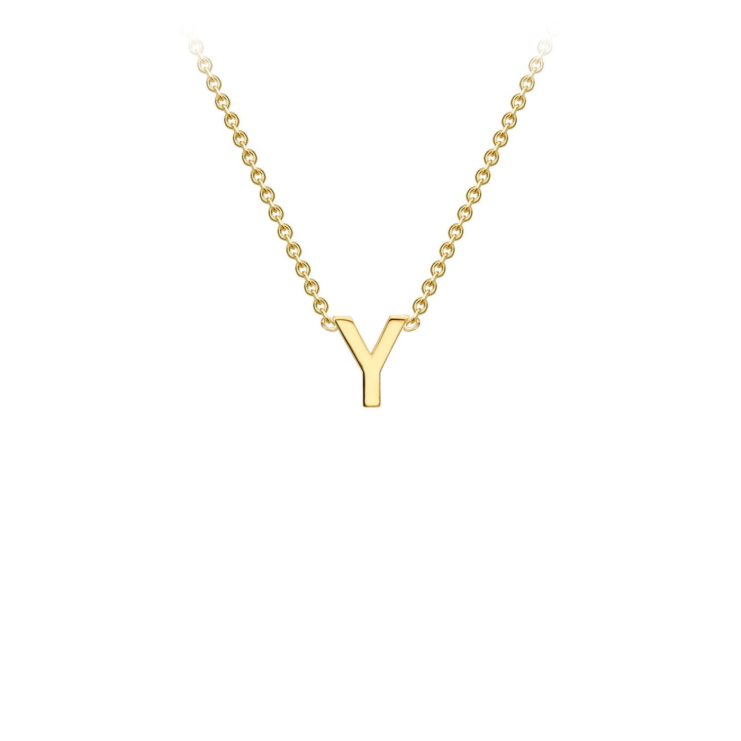 9ct Yellow Gold 'Y' Initial Adjustable Letter Necklace 38/43cm