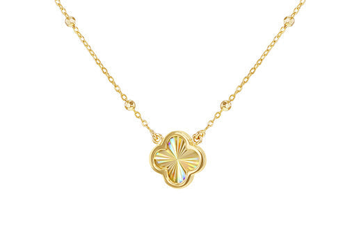 9ct Yellow Gold Rainbow Petal Necklace 40-45cm