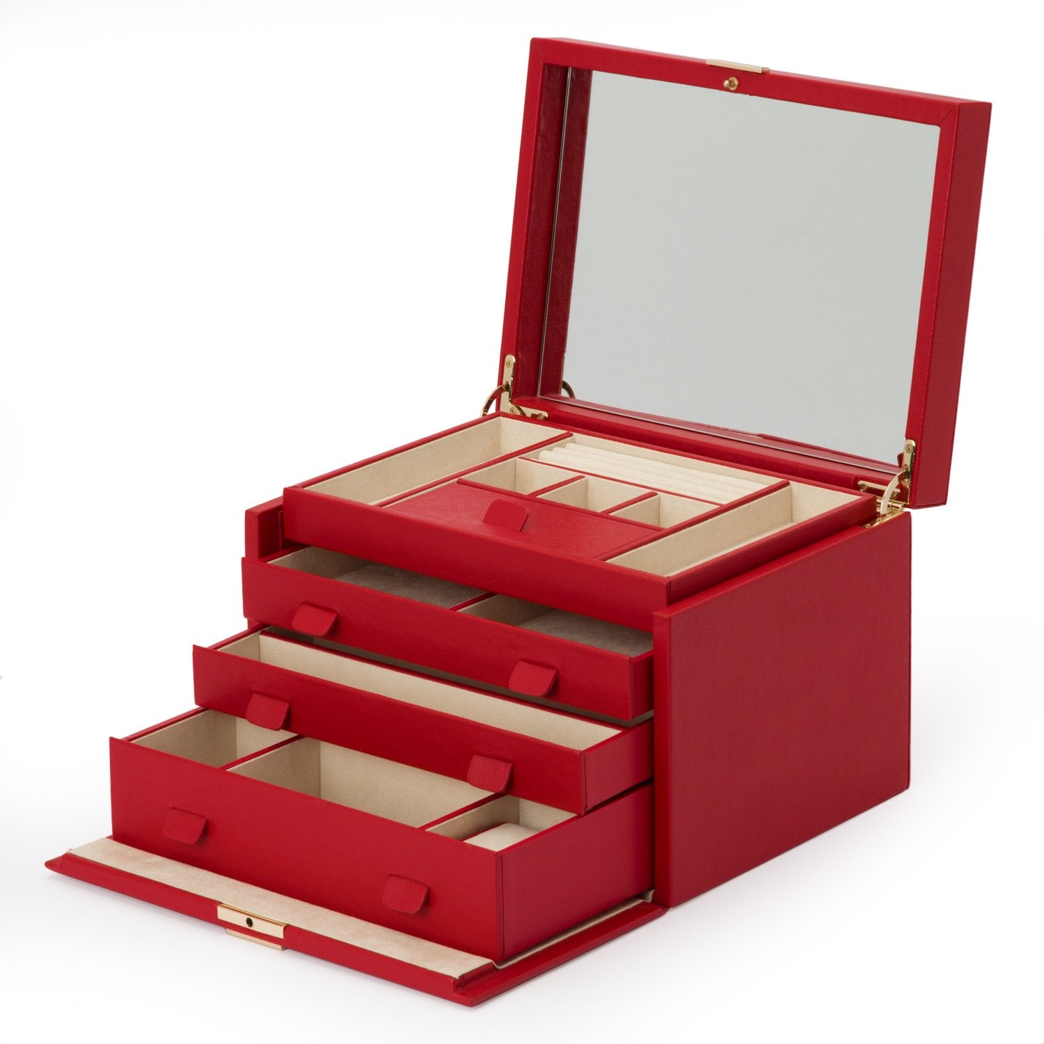 Wolf Palermo Large Jewellery Box Red
