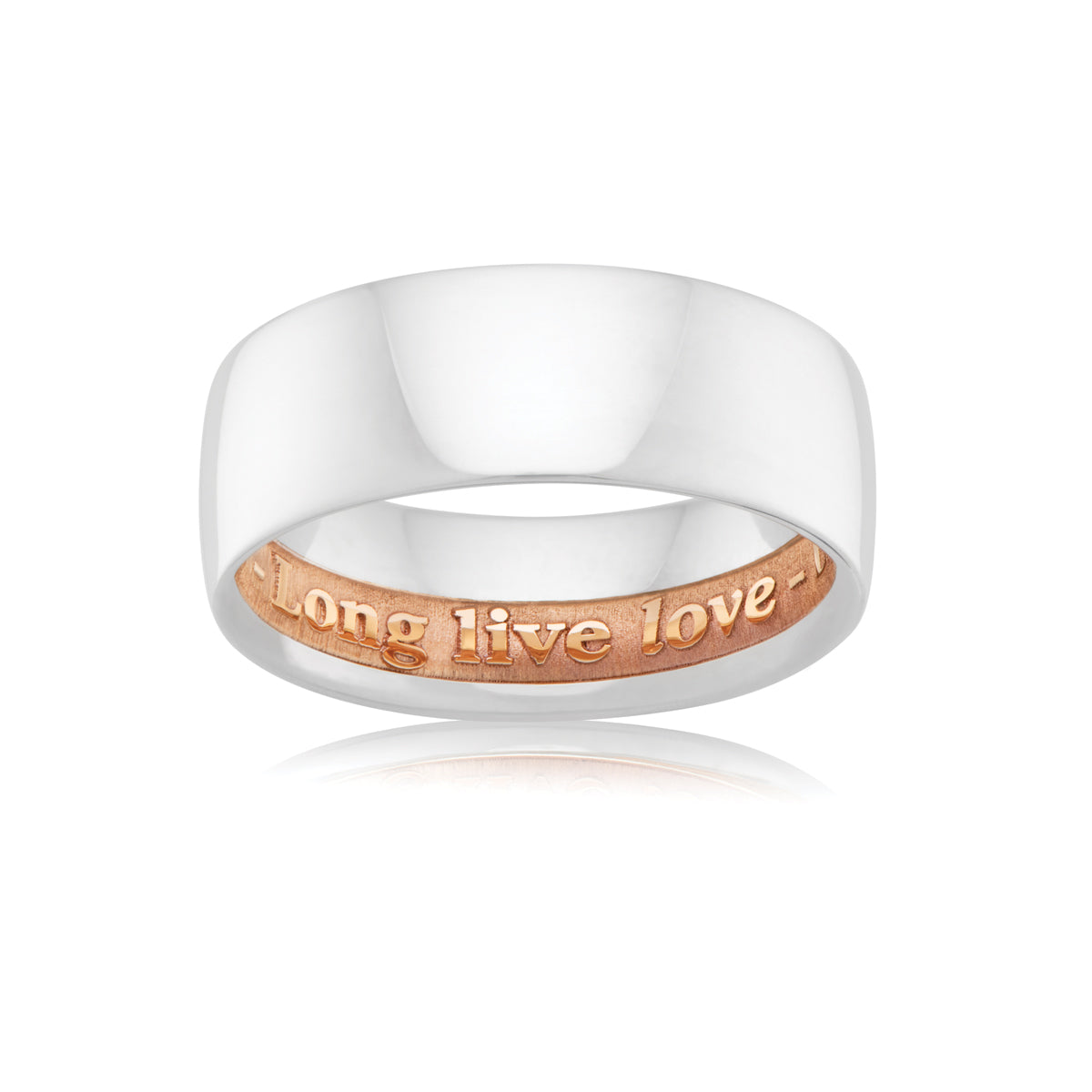 9ct Two-Tone Gold Half Round Legato Wedding Ring