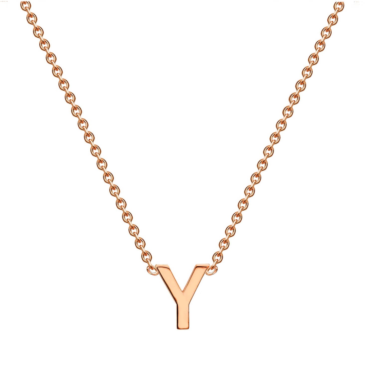 9ct Rose Gold 'Y' Initial Adjustable Letter Necklace 38/43cm