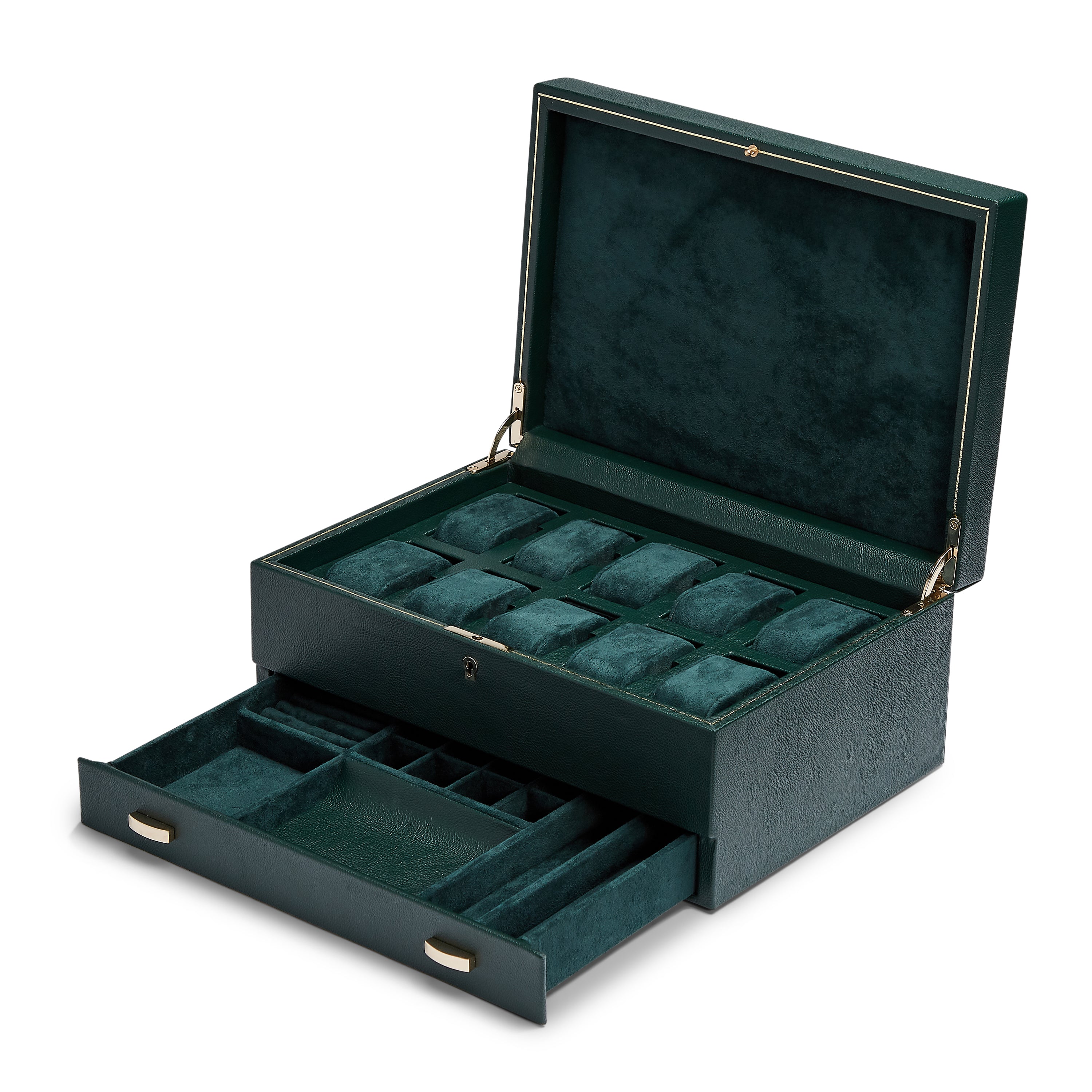 Wolf Brit Racing Green 10P W Draw Watch Box