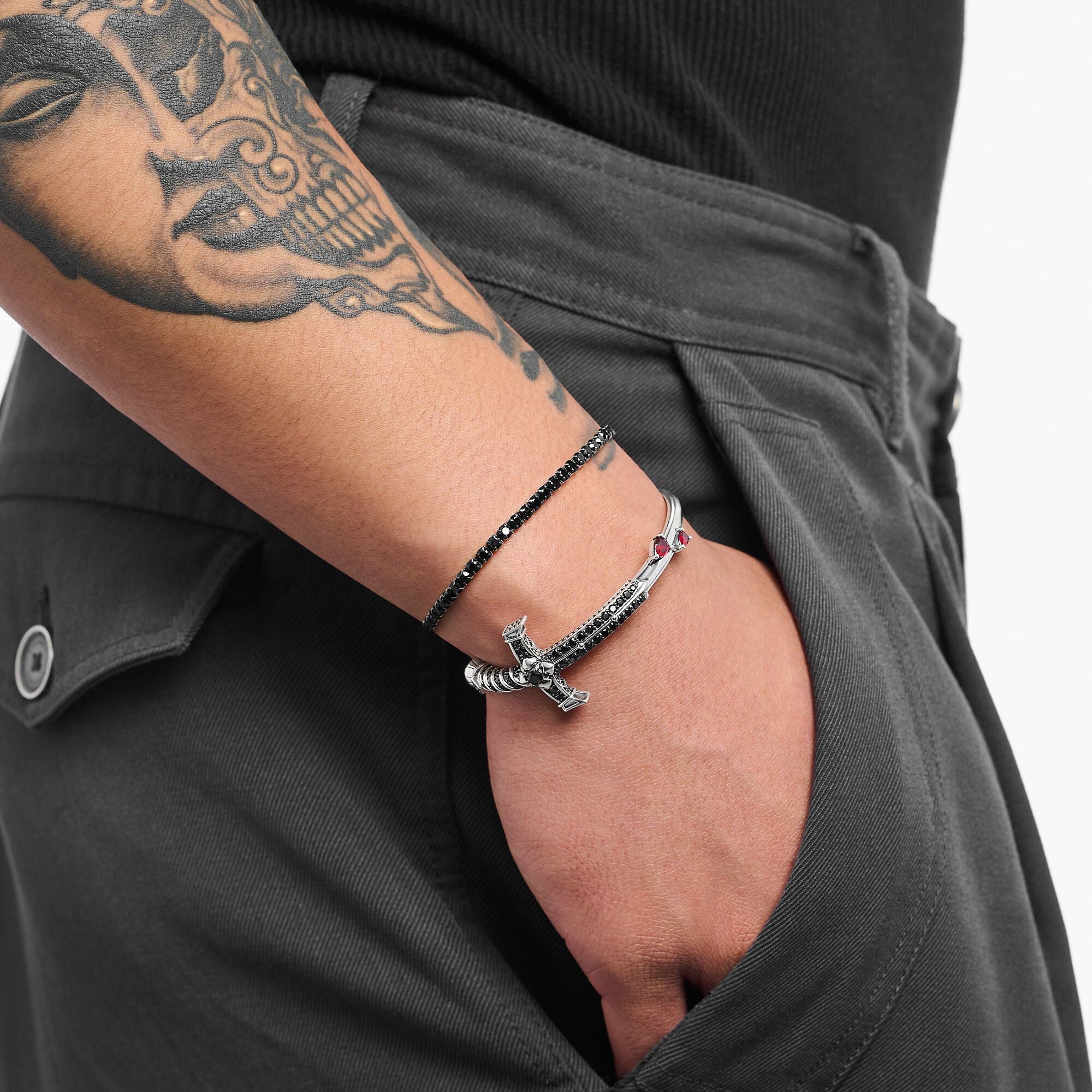 THOMAS SABO Blackened bracelet with zirconia