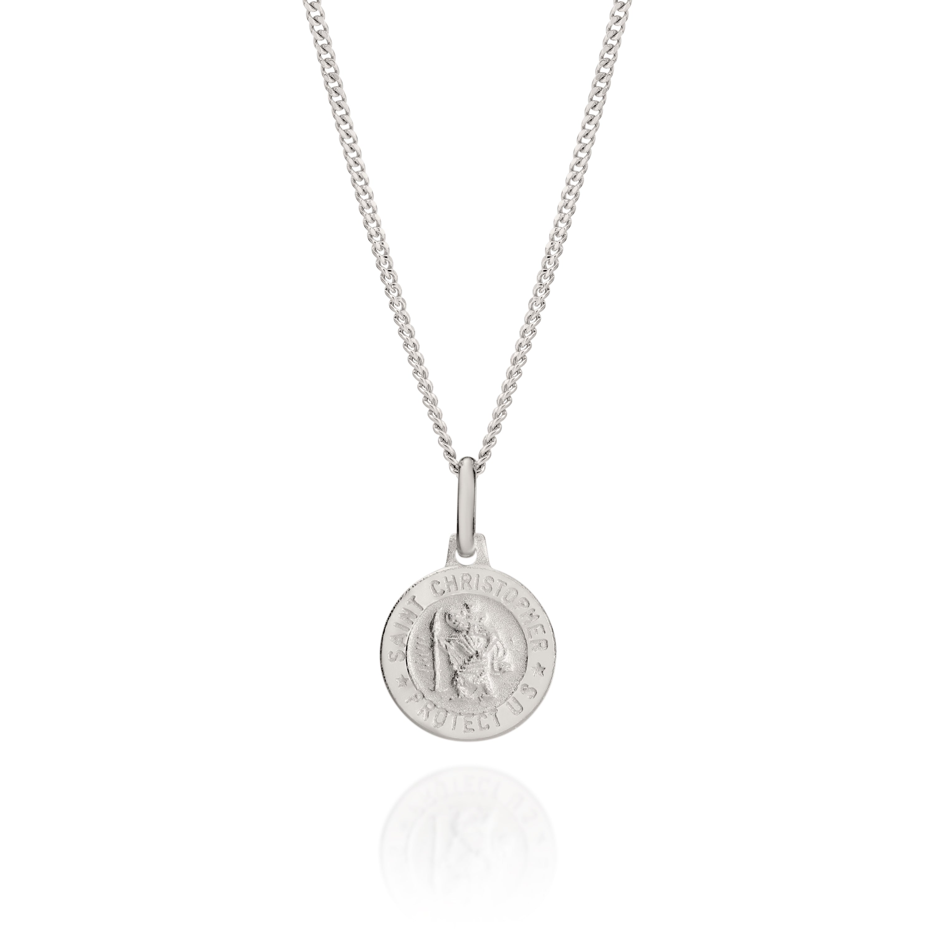 Silver 12mm St Christopher pendant