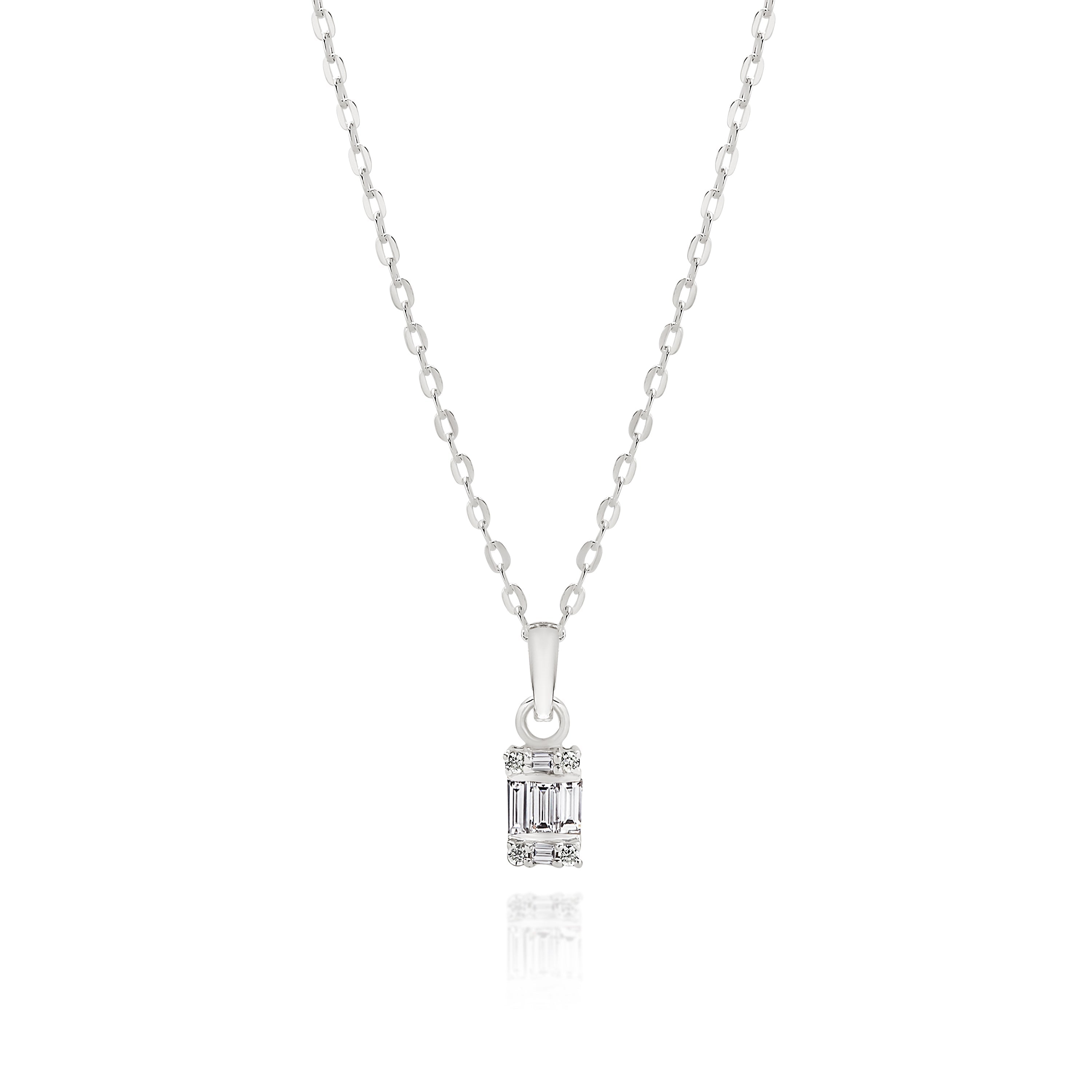 Silver baguette necklet