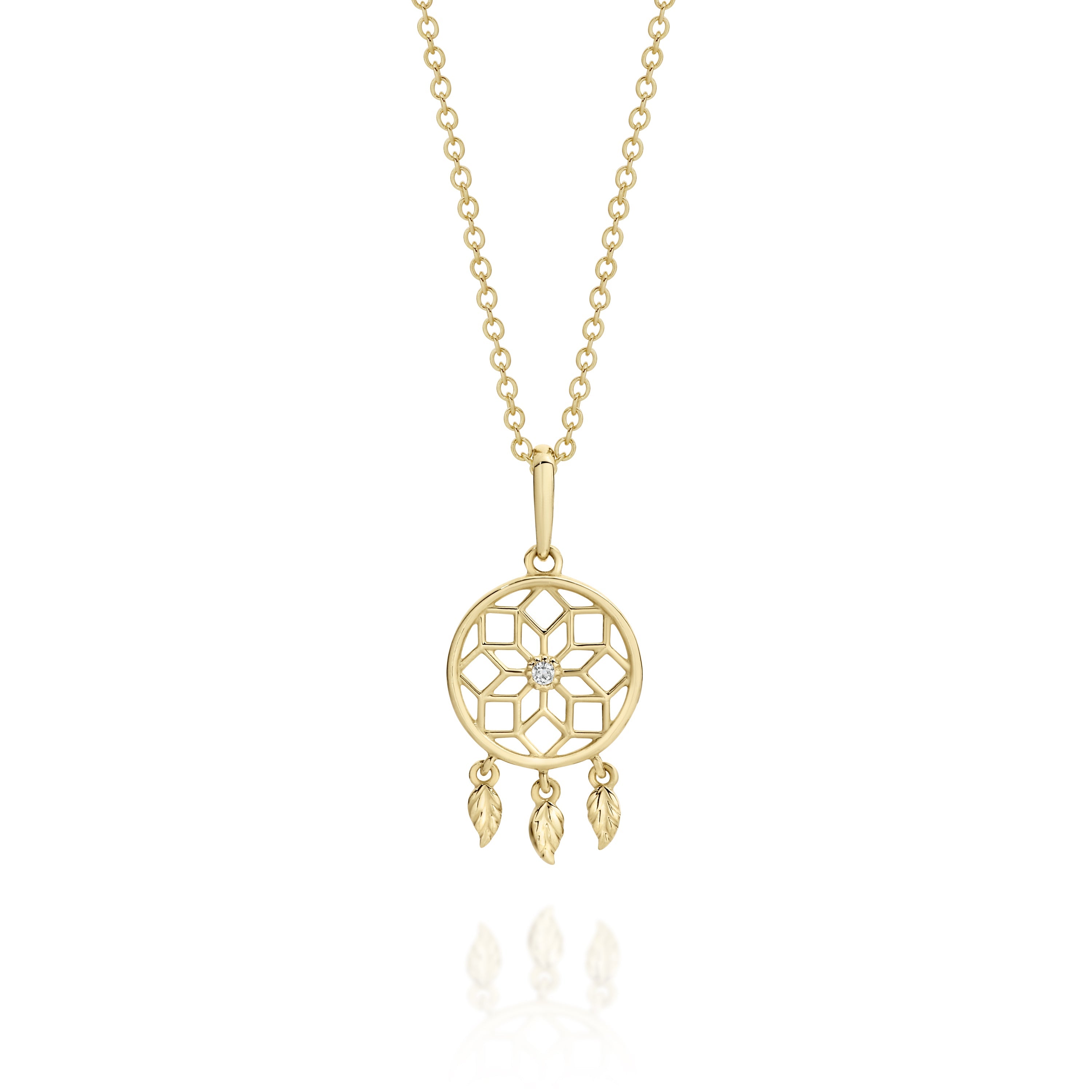 9ct gold dream catcher pendant