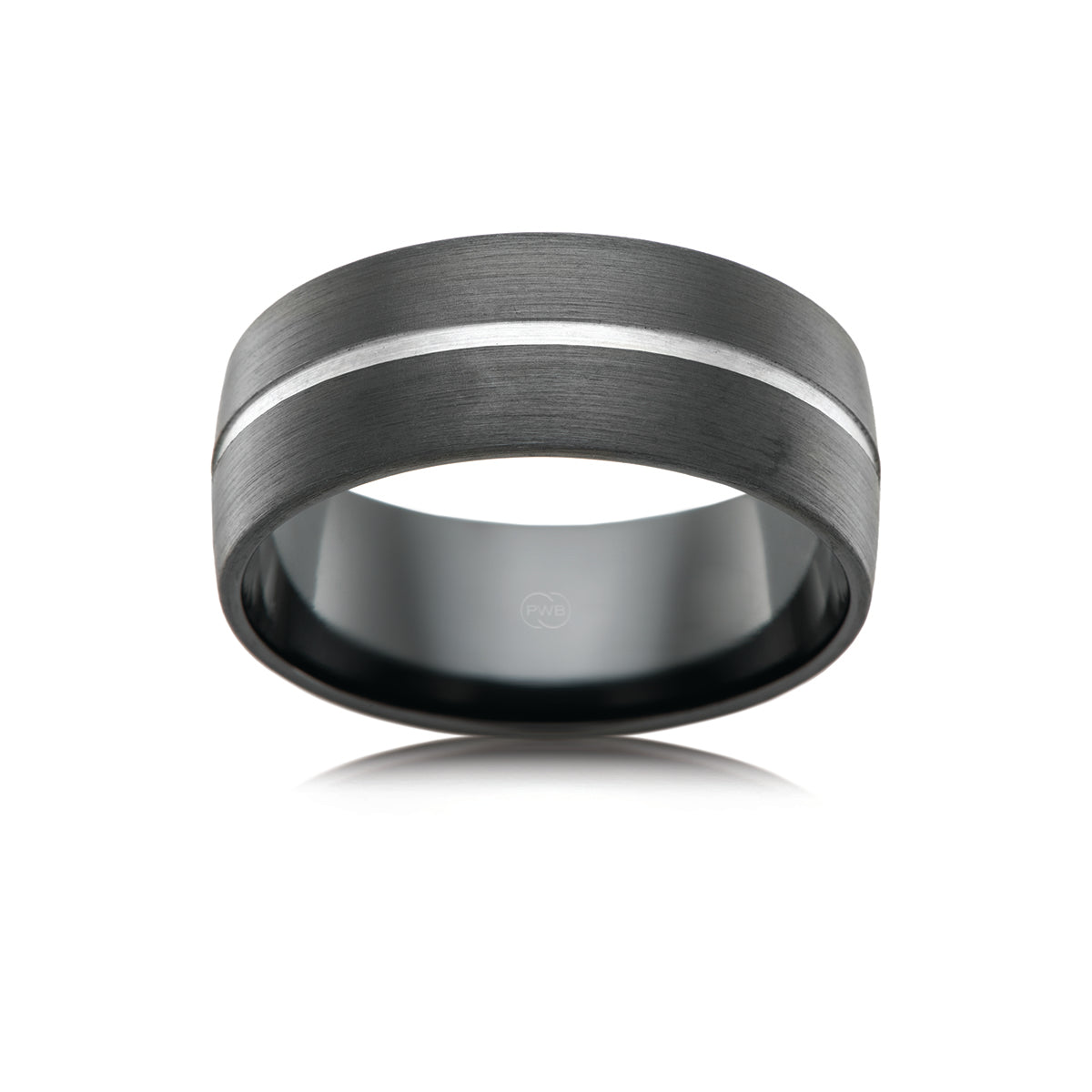 Zirconium Grain Parallel Finish Faceted Ring