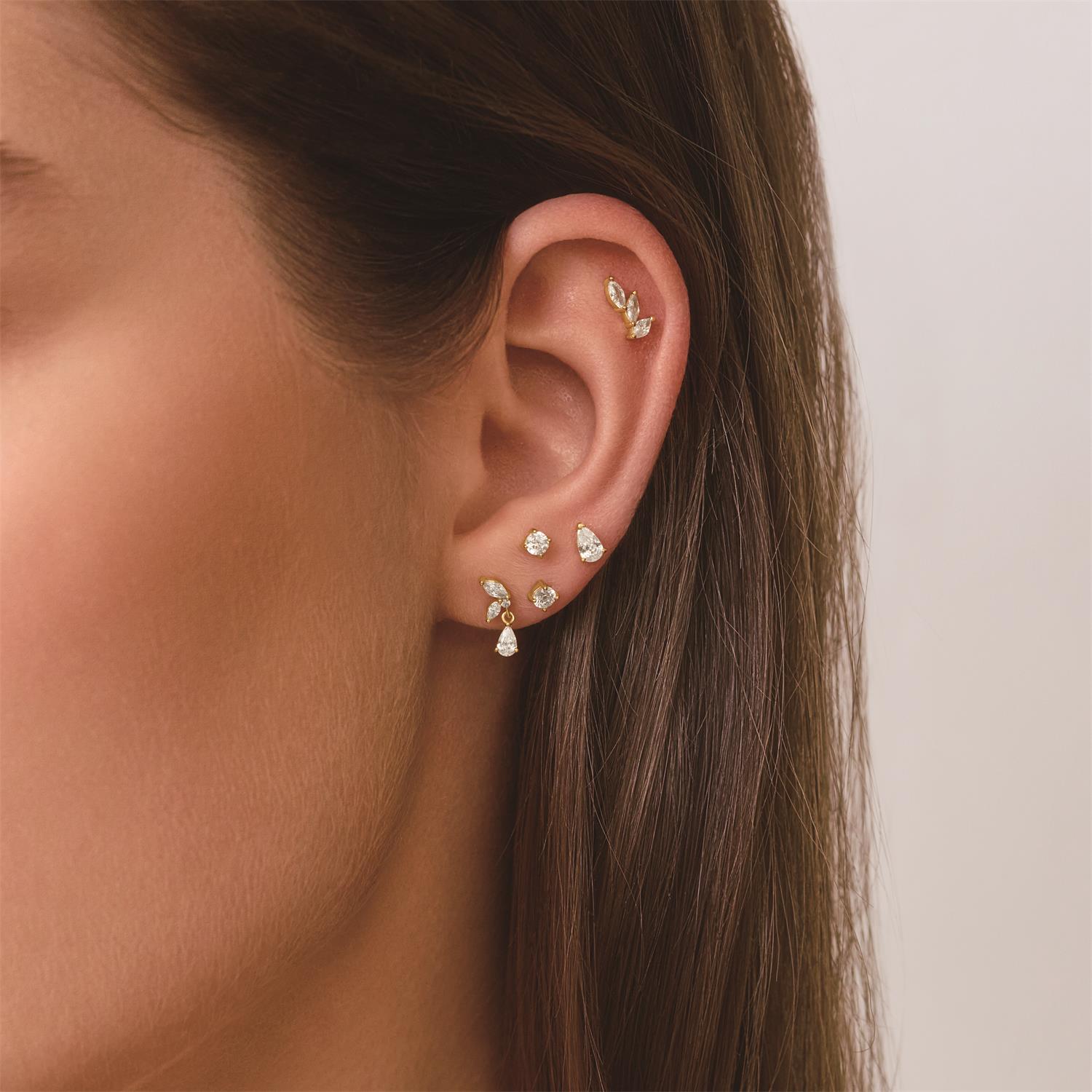 Ania Haie Gold Pear Barbell Single Earring