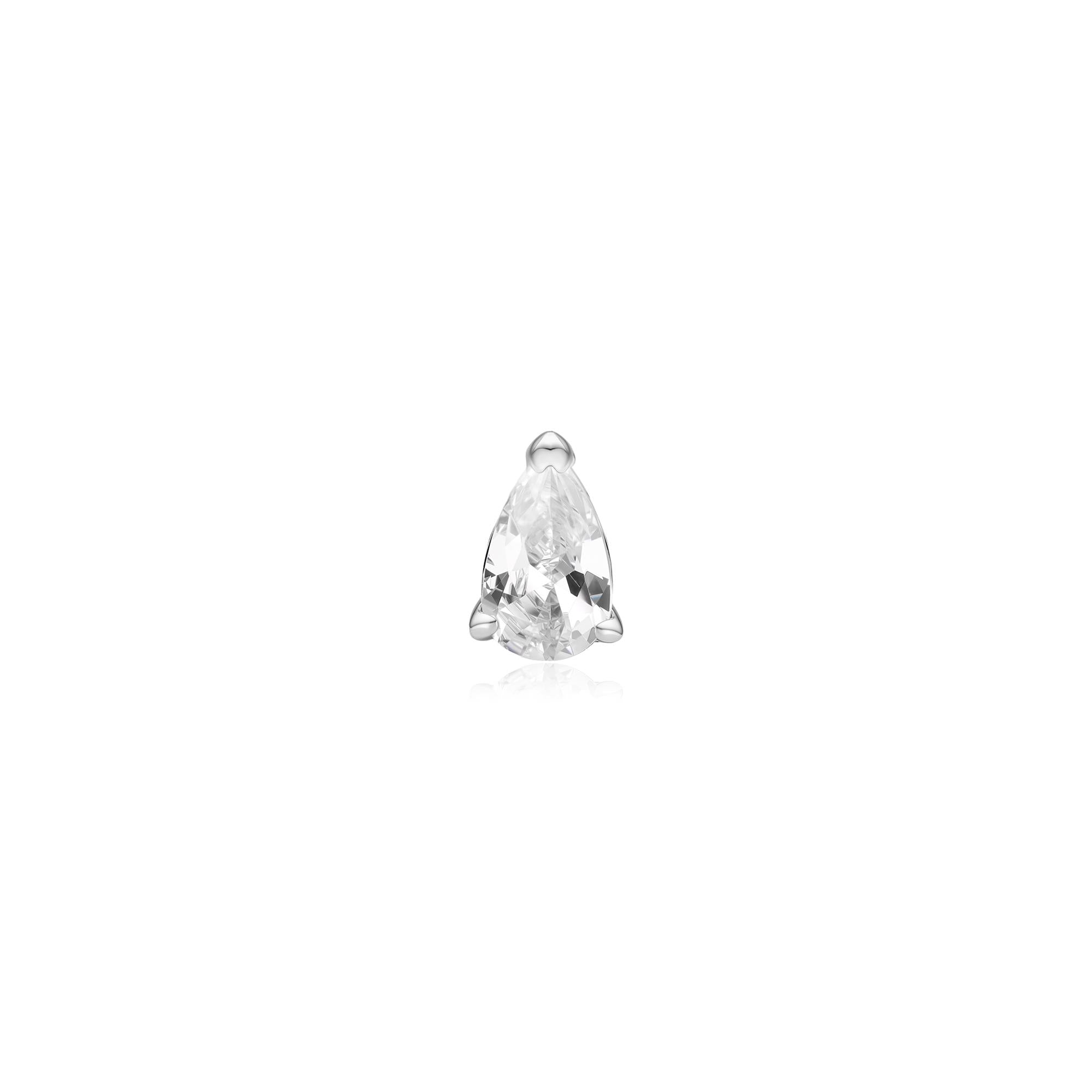 Ania Haie Silver Pear Barbell Single Earring