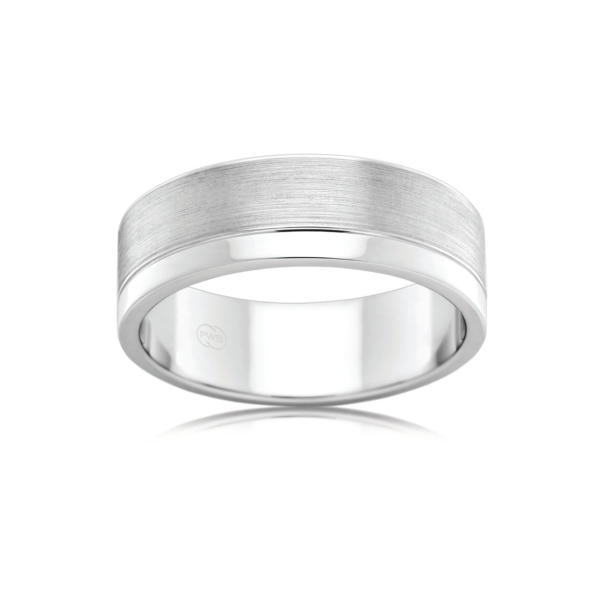 9ct White Gold Faceted Wedding Ring