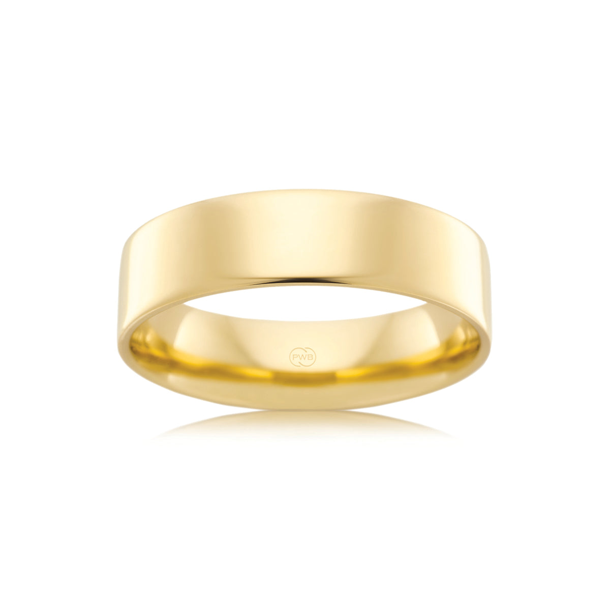 9ct Yellow Gold Flat Round Wedding Ring