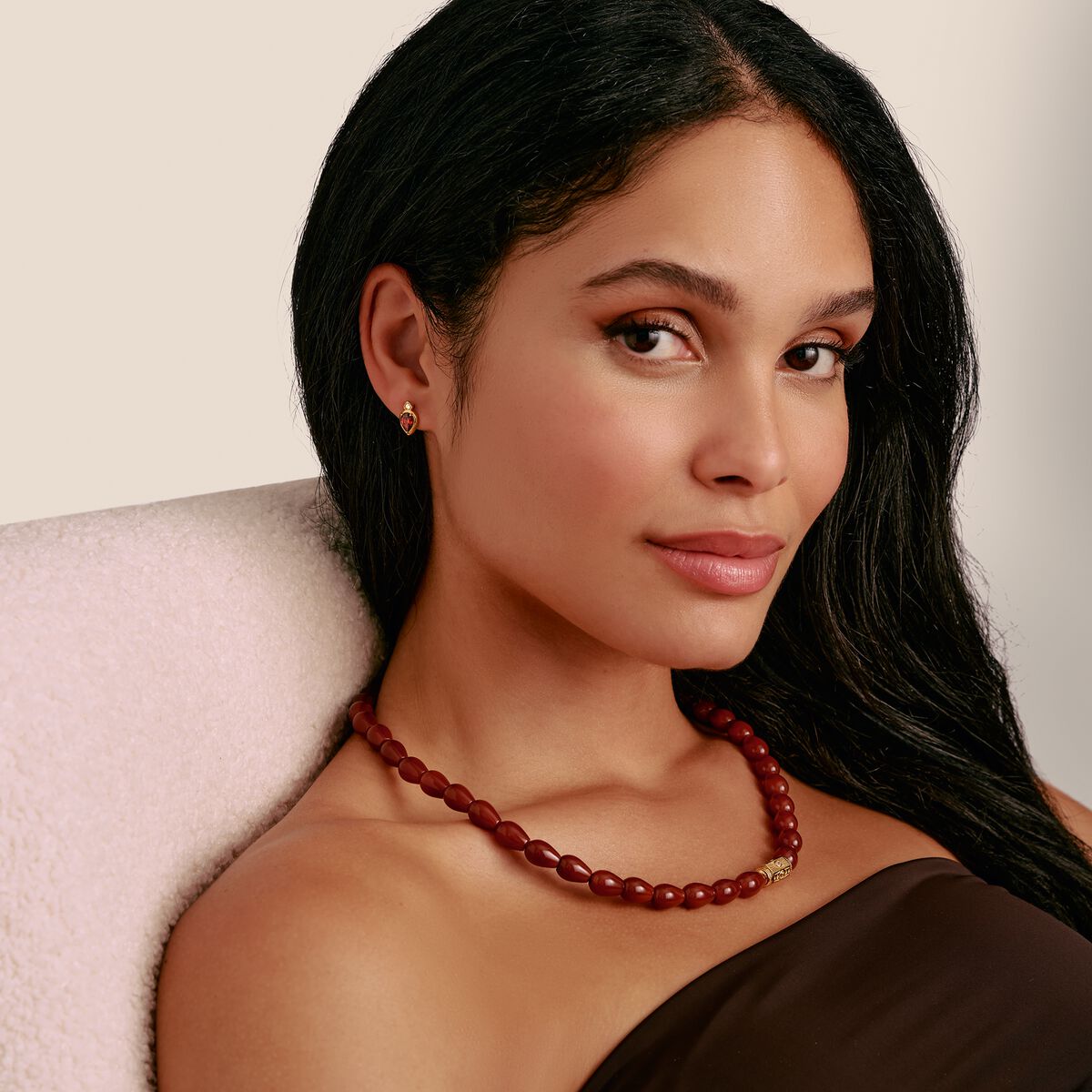 THOMAS SABO Stud Earrings with Red Stones