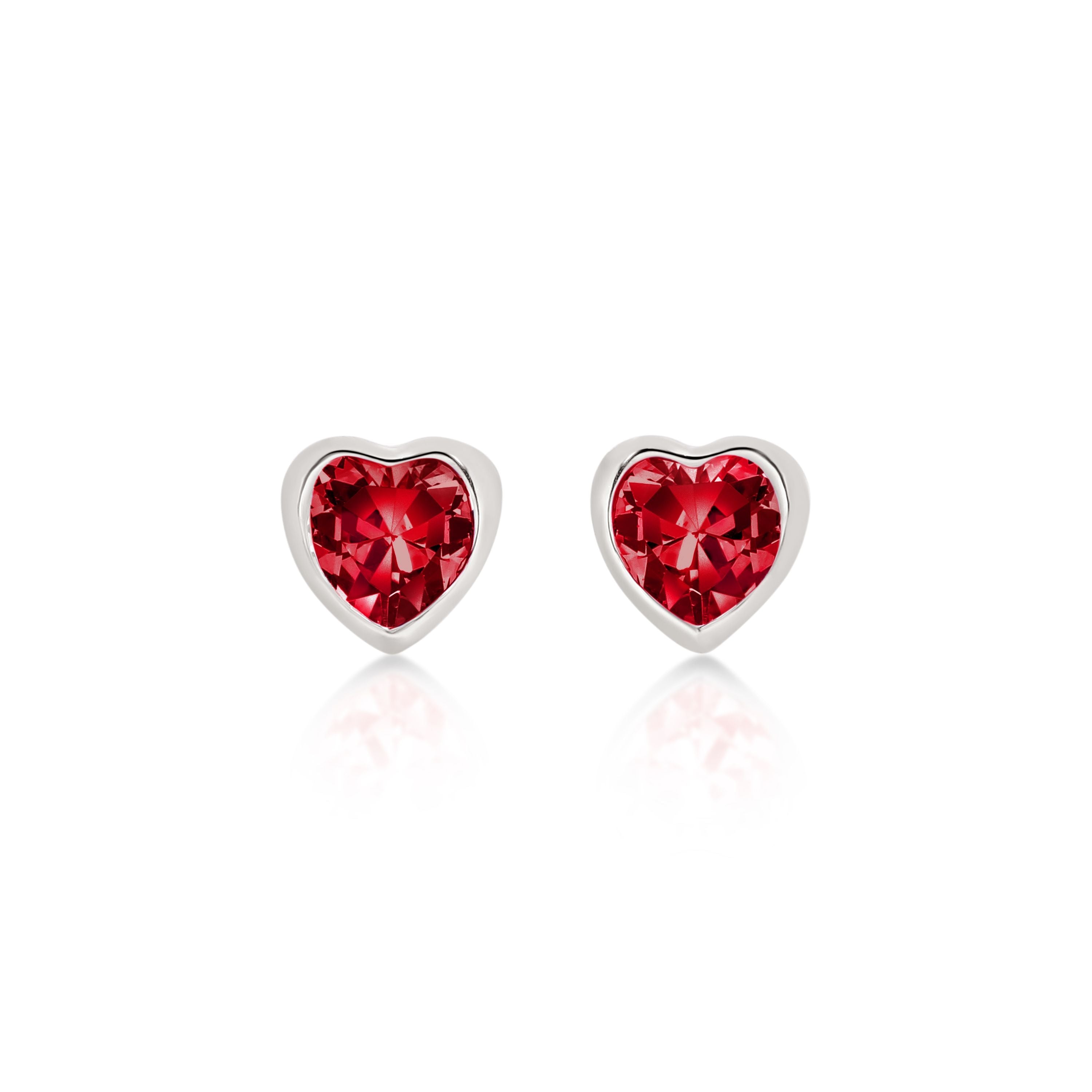 Silver JULY Birthstone Studs