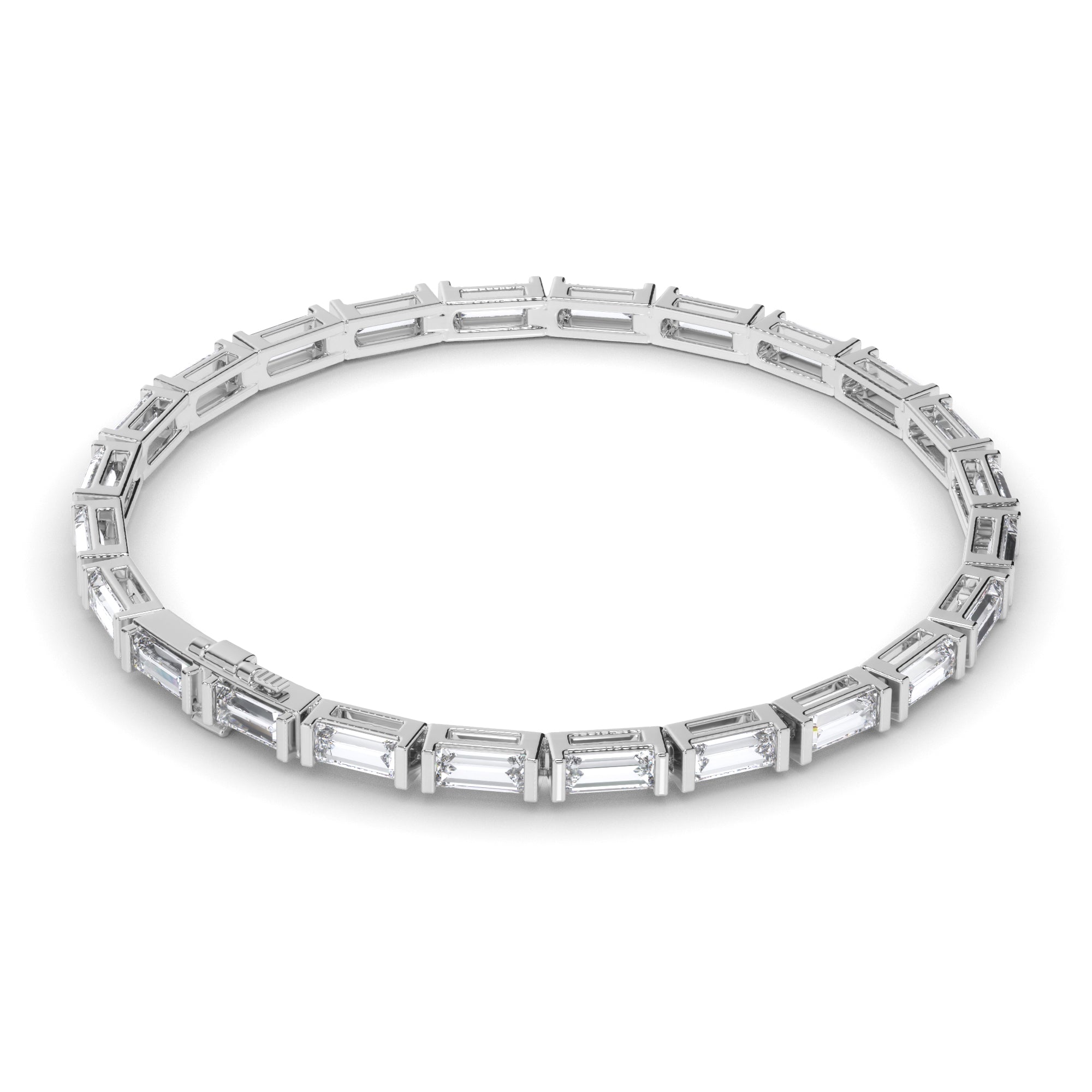 Baguette Cut Laboratory Grown Diamond Tennis Bracelet