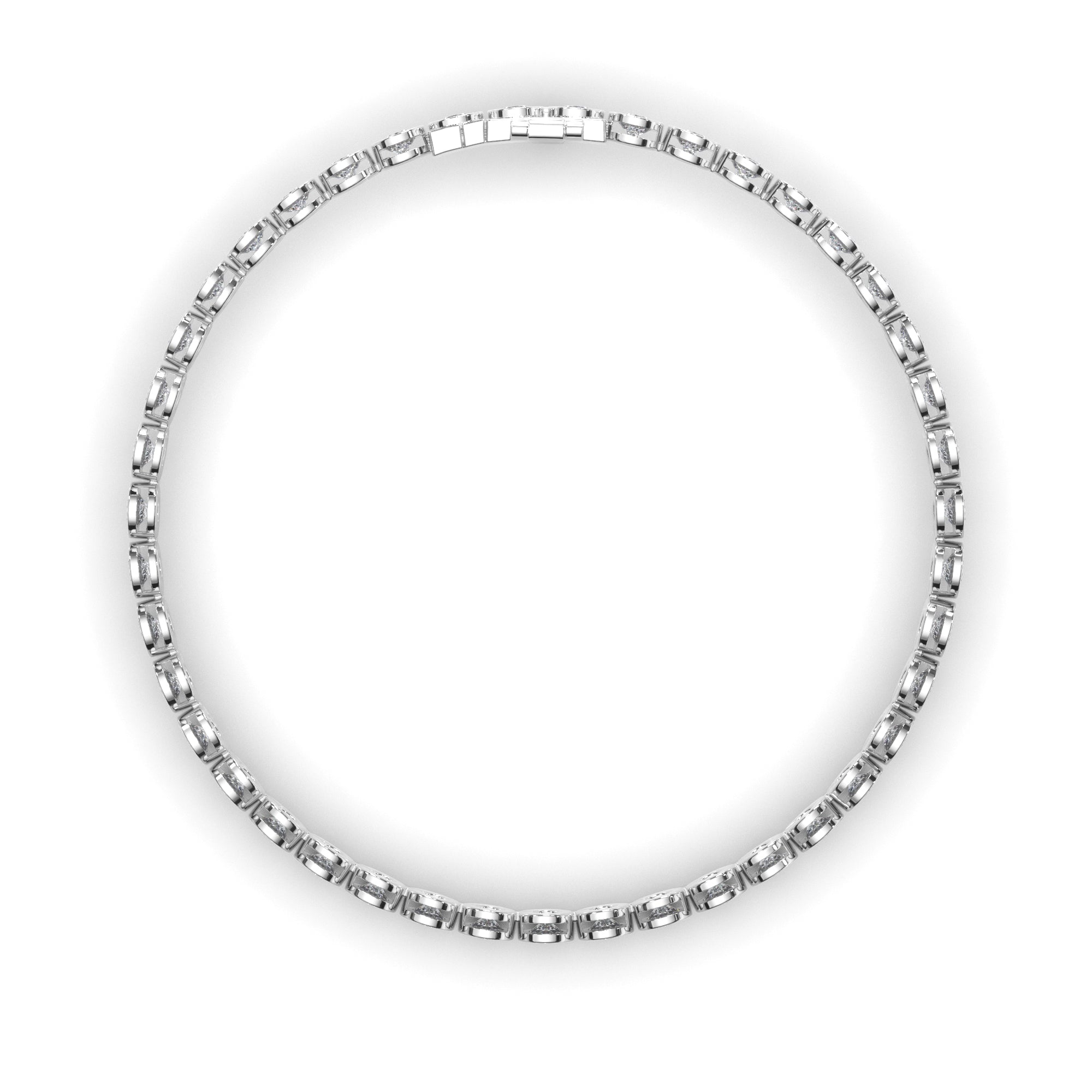 Round Brilliant Cut Laboratory Grown Diamond Bezel Set Tennis Bracelet