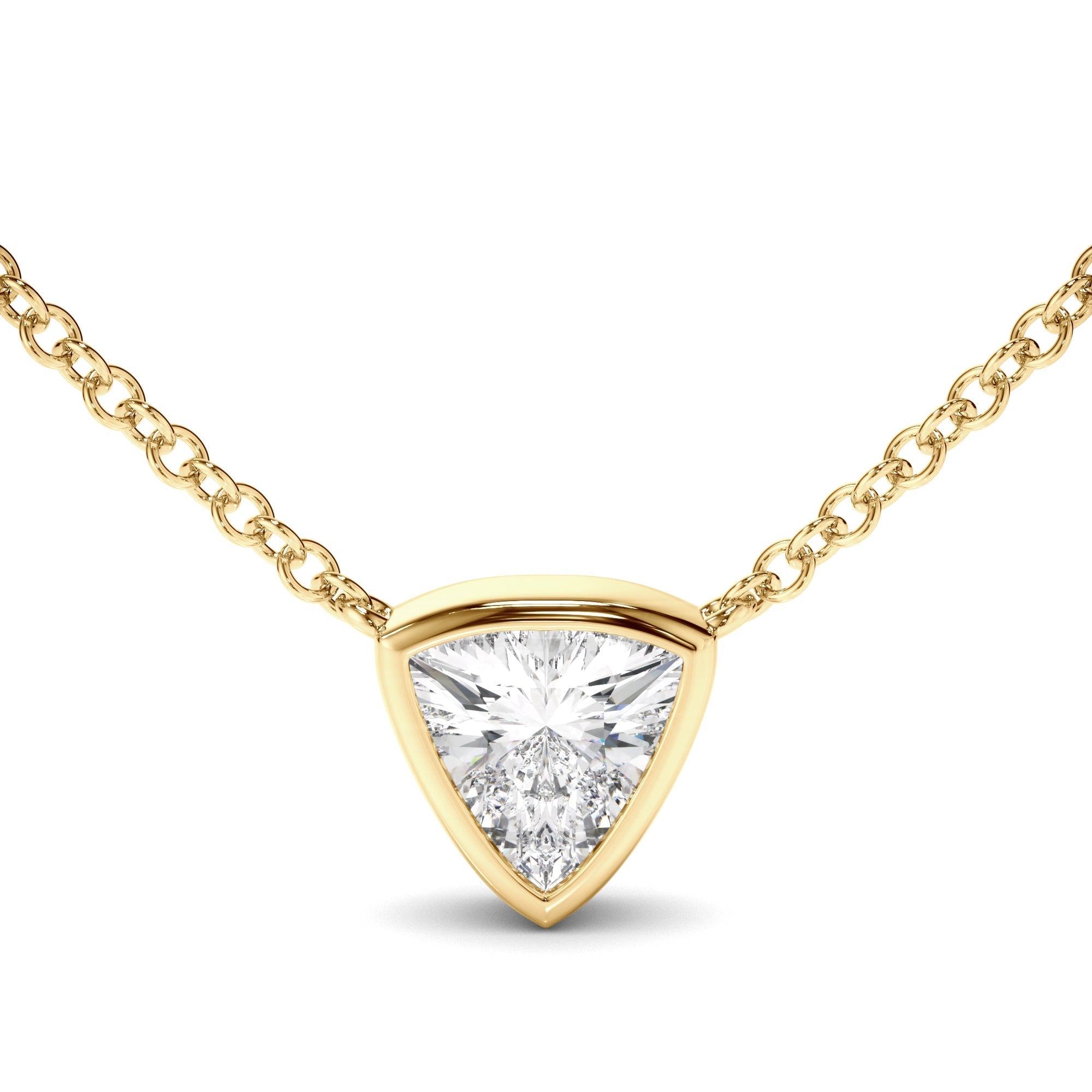 Trilliant Cut Diamond Bezel Set Necklet