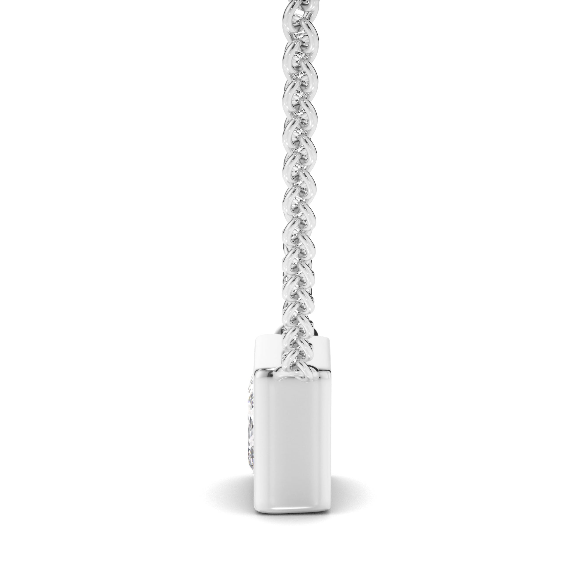 Princess Cut Diamond Bezel Set Necklet