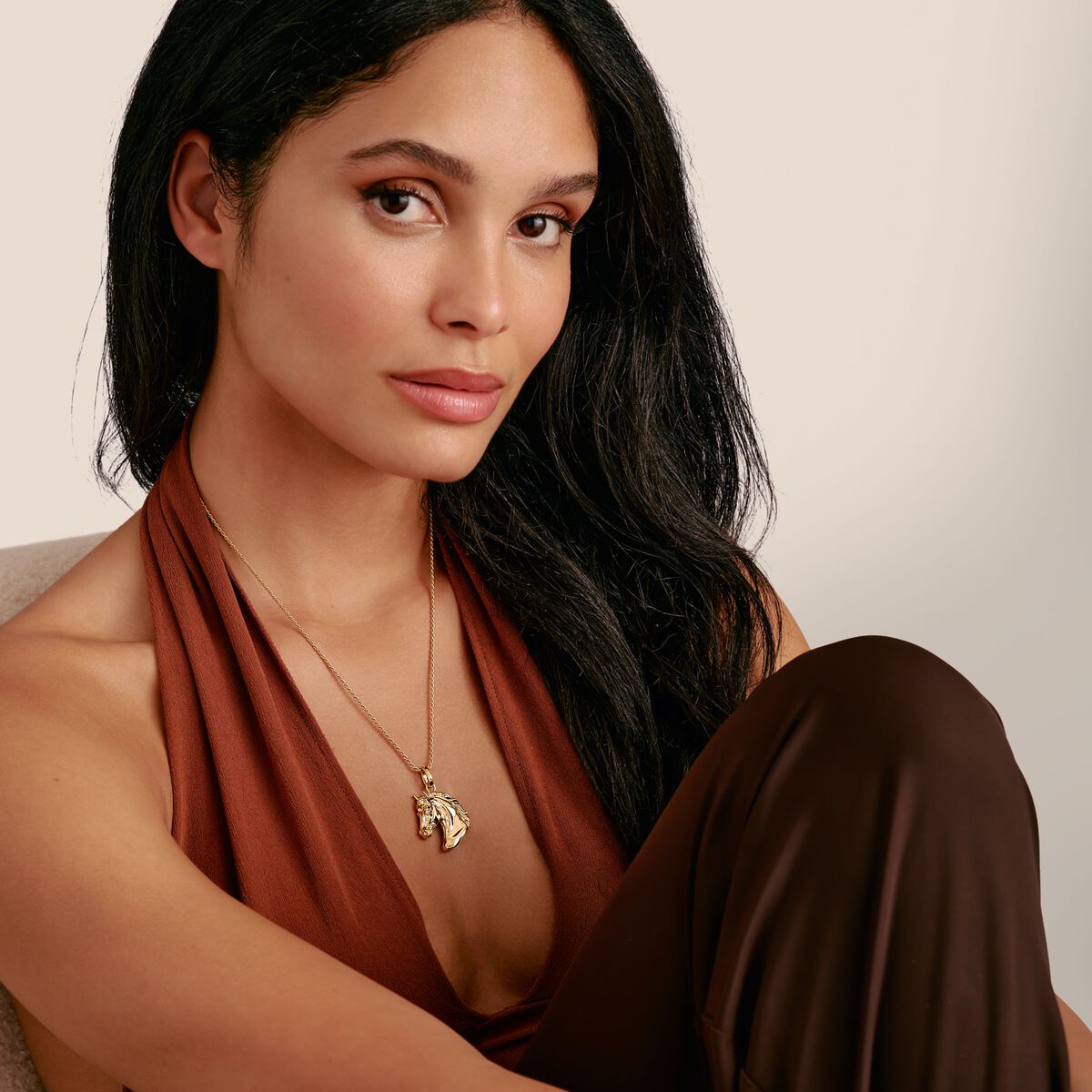 THOMAS SABO Horse Head Necklace with Zirconia