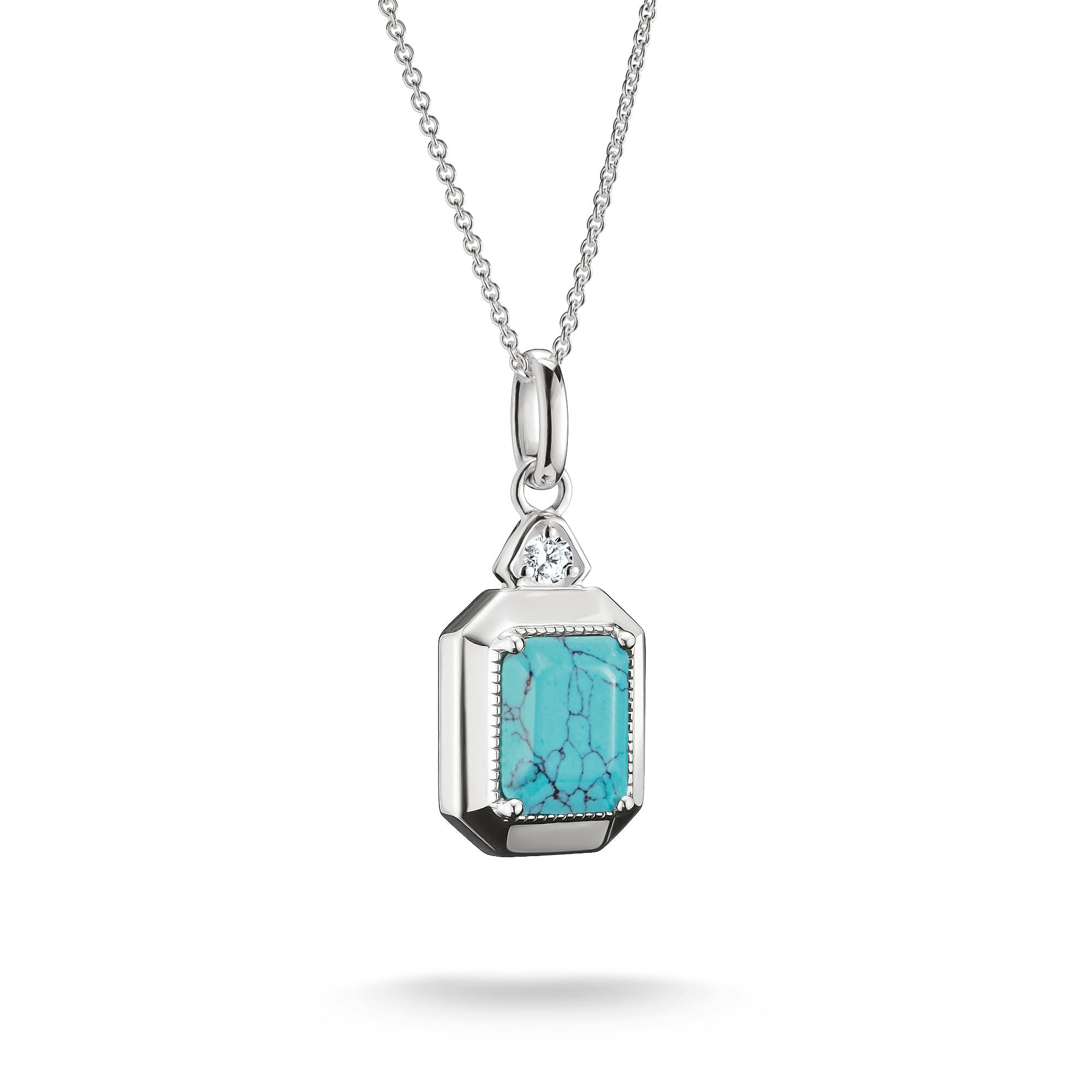 THOMAS SABO Necklace with Imitation Turquoise Octagon Pendant