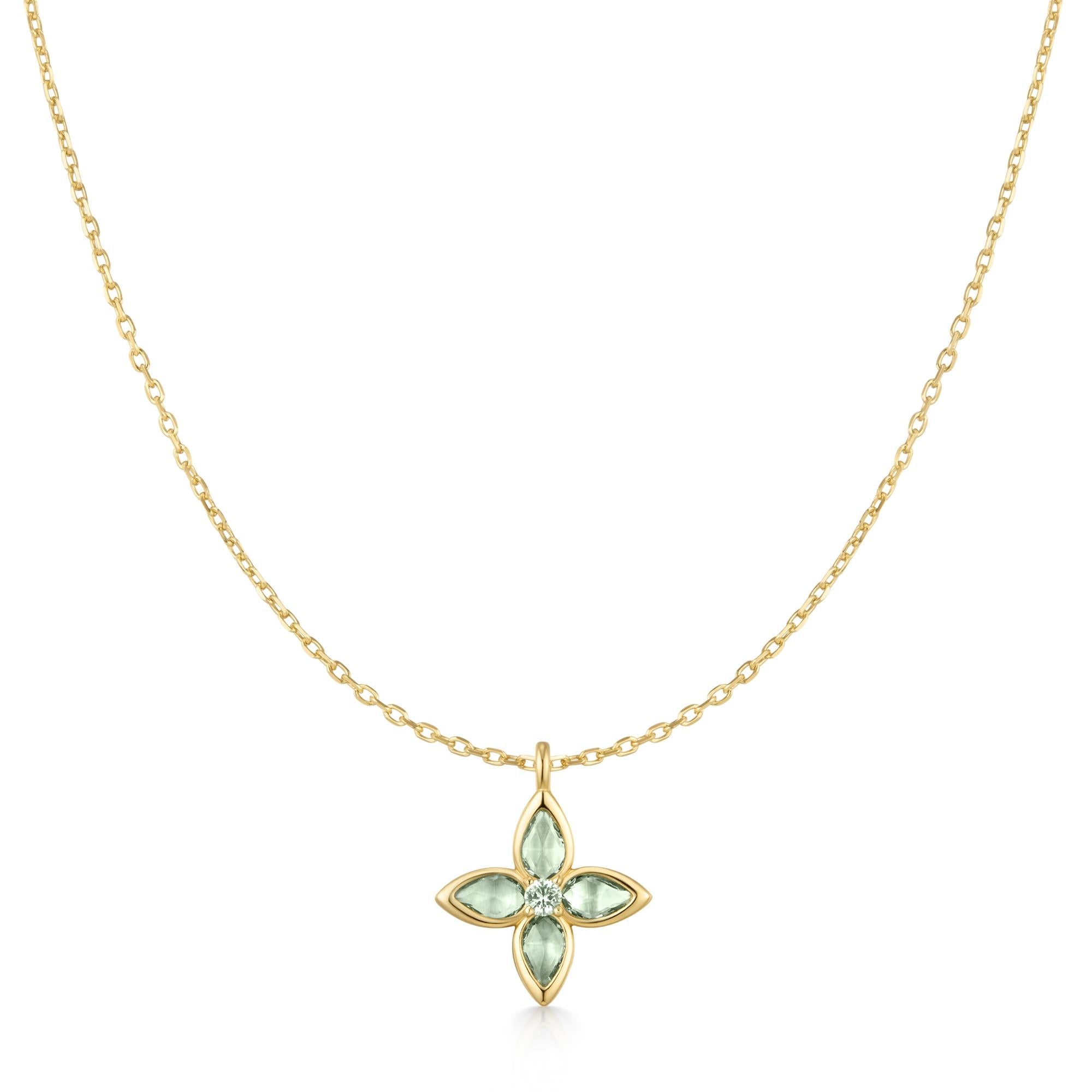 Ania Haie Gold Mint Green Lucky Clover Necklace