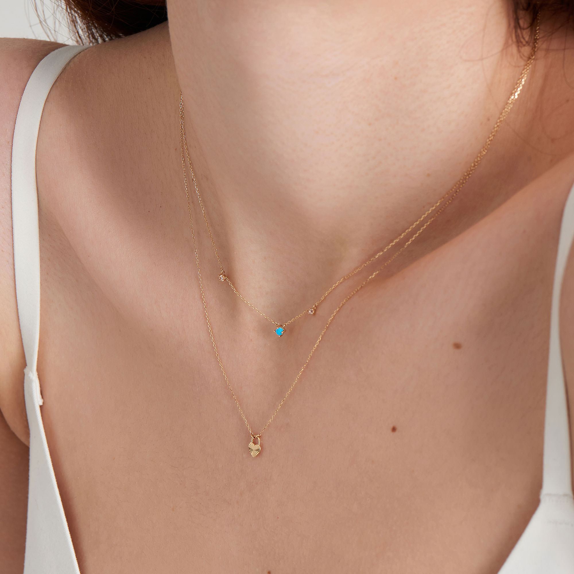 Ania Haie 14ct Gold Turquoise and White Sapphire Necklace