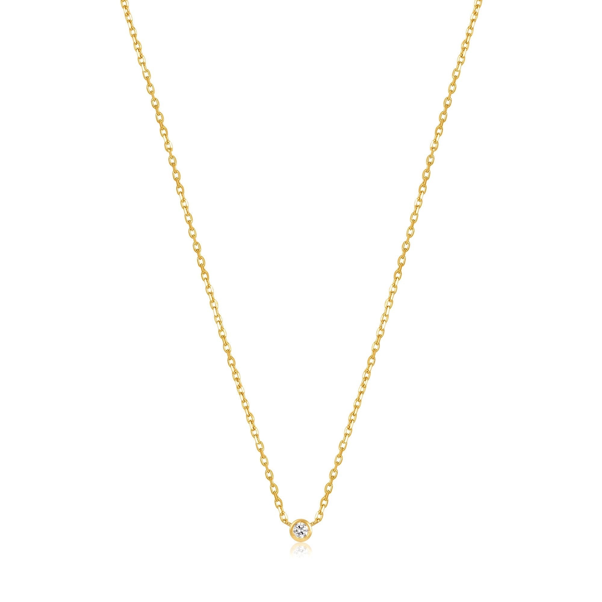 Ania Haie 14ct Gold Single Natural Diamond Necklace