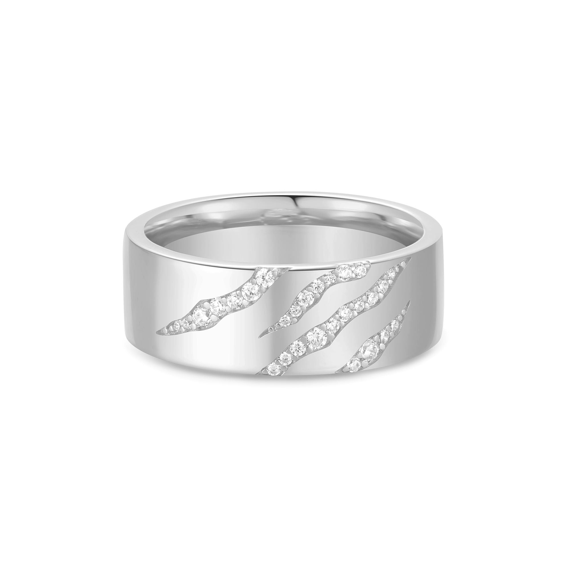Ania Haie Silver Tiger Stripe Band