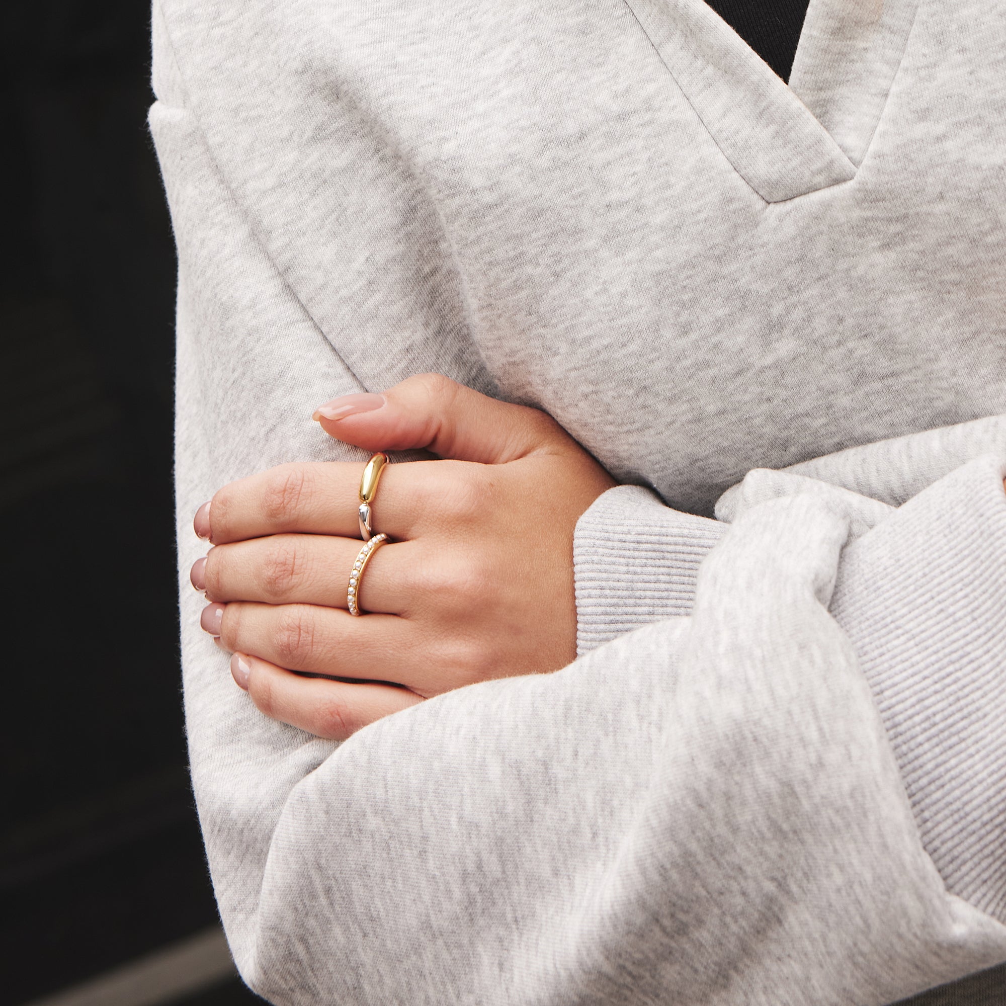 Ania Haie Two-Tone Segmented Puffy Ring