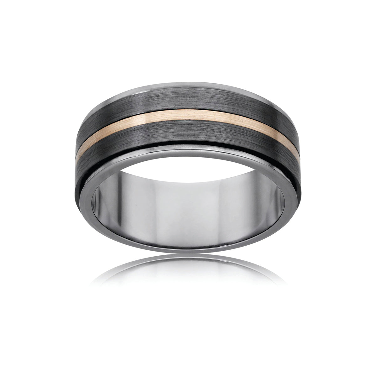 9ct Yellow Gold Zirconium and Tantalum Ring