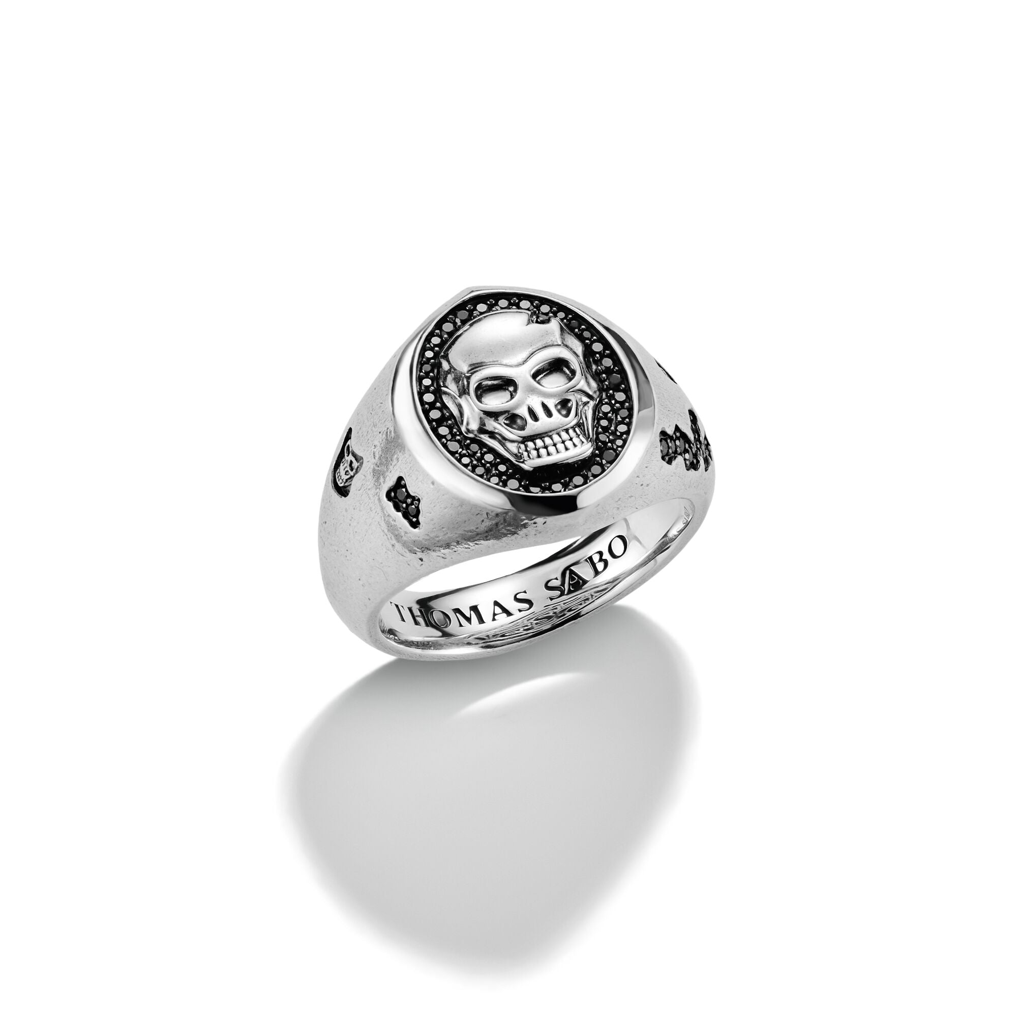 THOMAS SABO Skull Signet Ring With Black Zirconia