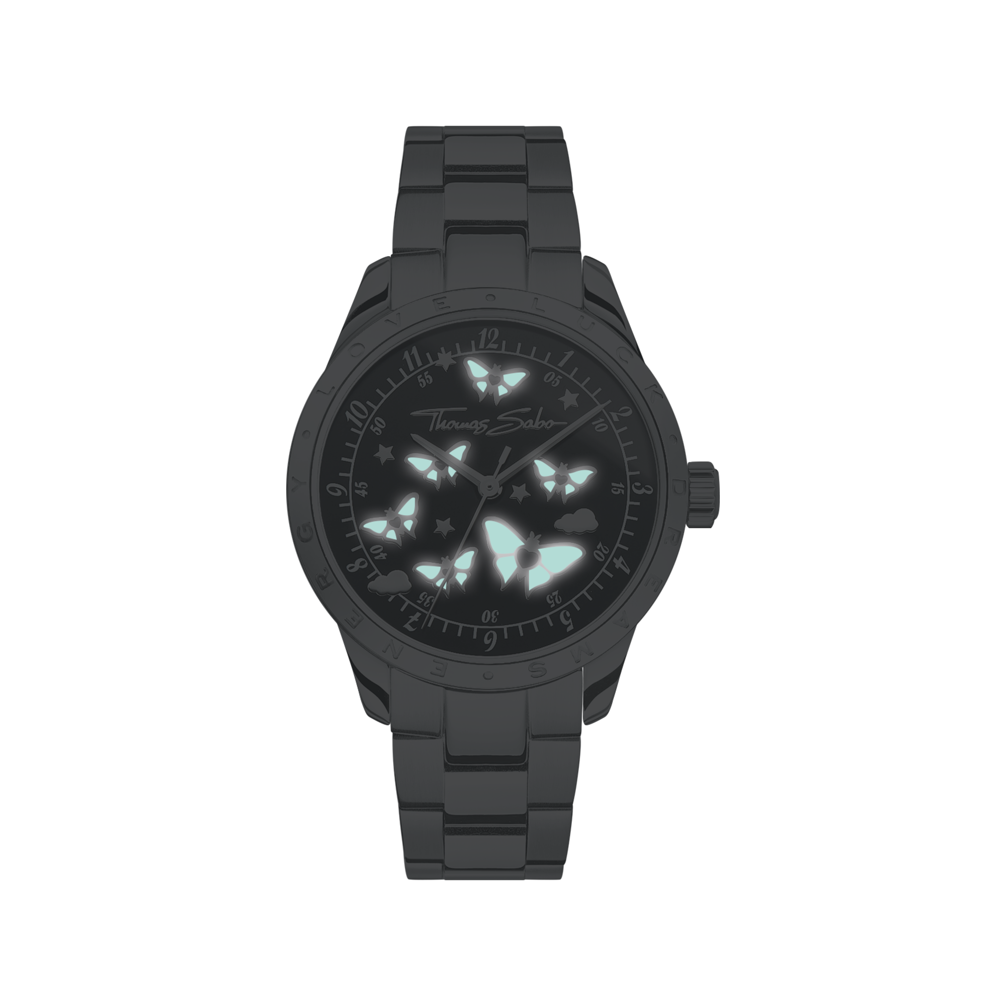 THOMAS SABO Luminescent Butterfly Watch Black Dial