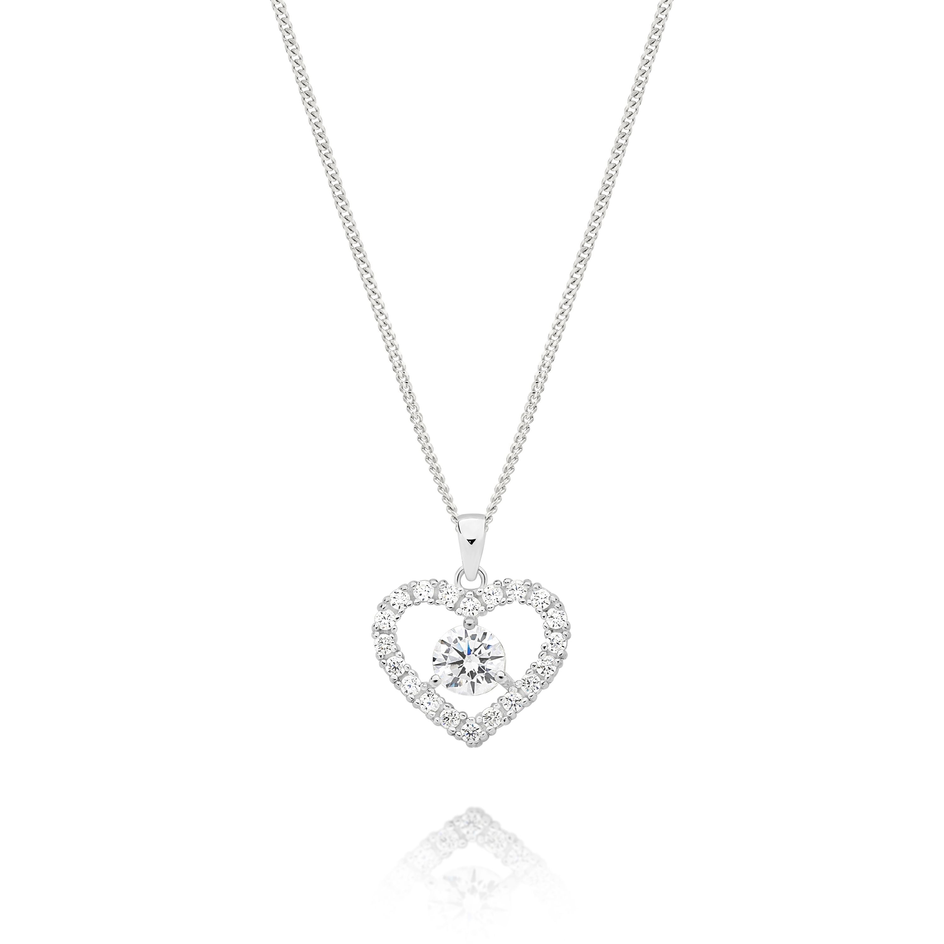 Silver APRIL Birthstone Pendant