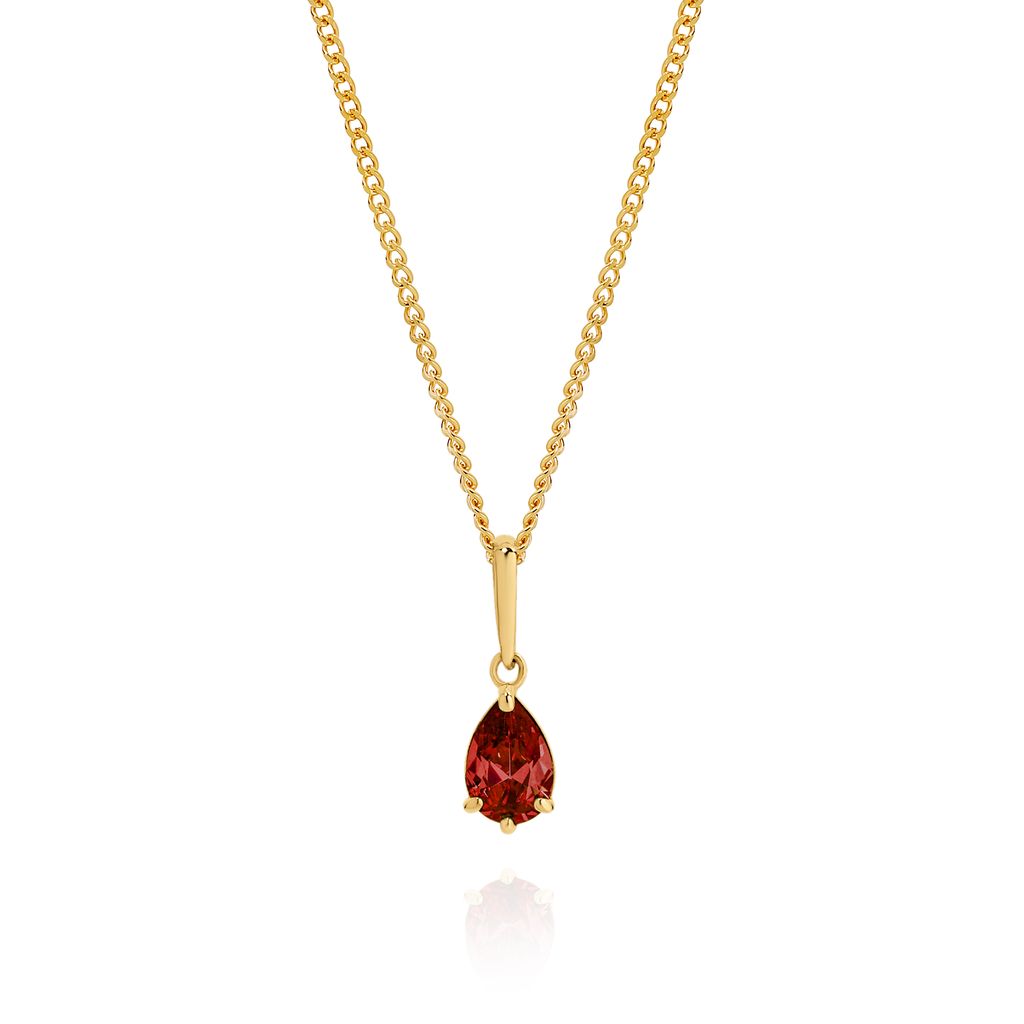 9ct gold garnet colour CZ pendant