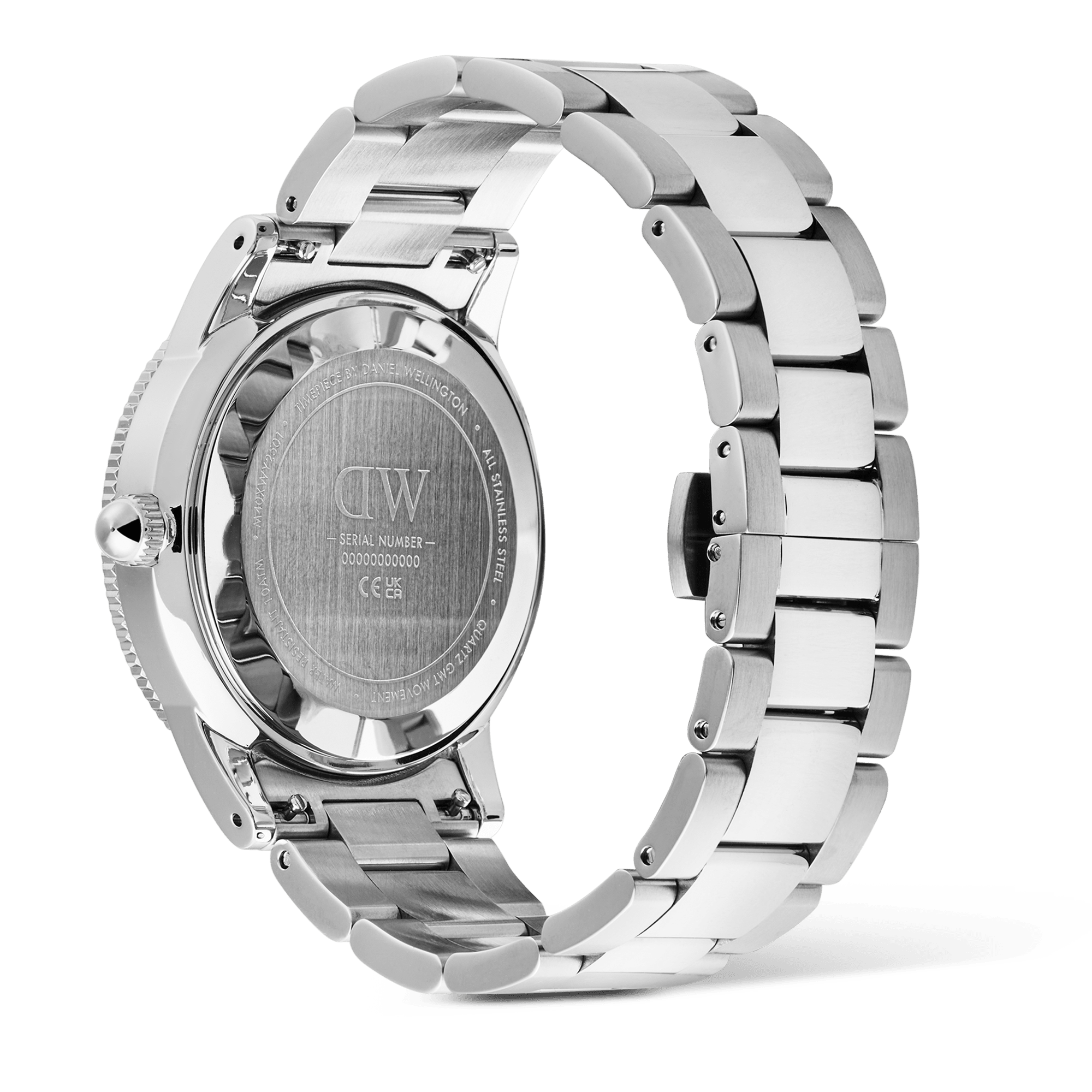 Daniel Wellington Iconic GMT Link Black Ceramic Bezel Silver