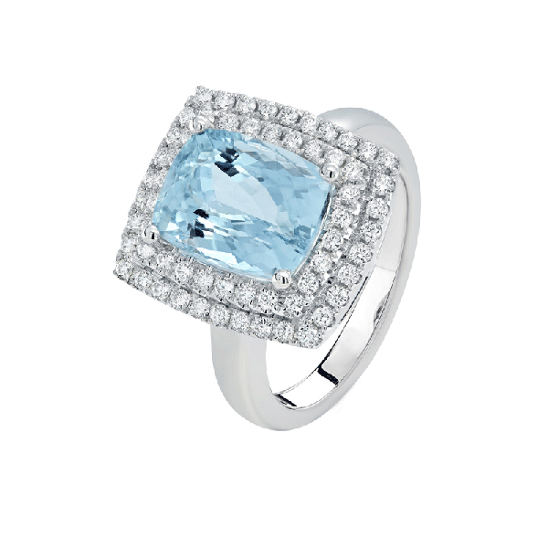 18ct Gold Aquamarine Rings