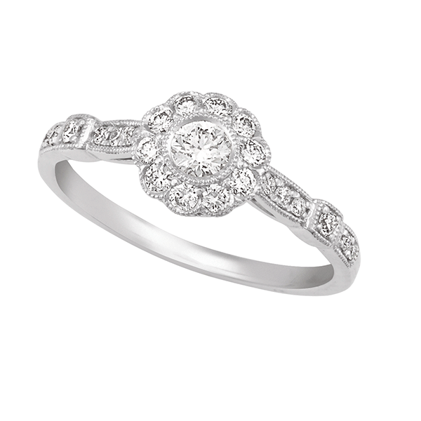 18ct Gold Bezel Set Flower Ring