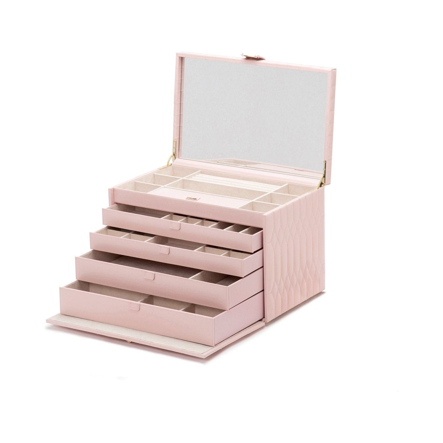 Wolf Caroline E-Large Jewellery Case Rose Quartz