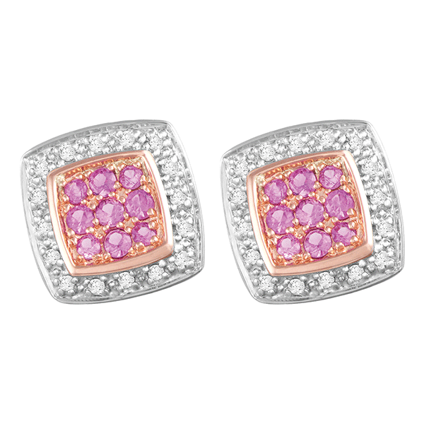 9ct Gold Pink Sapphire Dress Earring