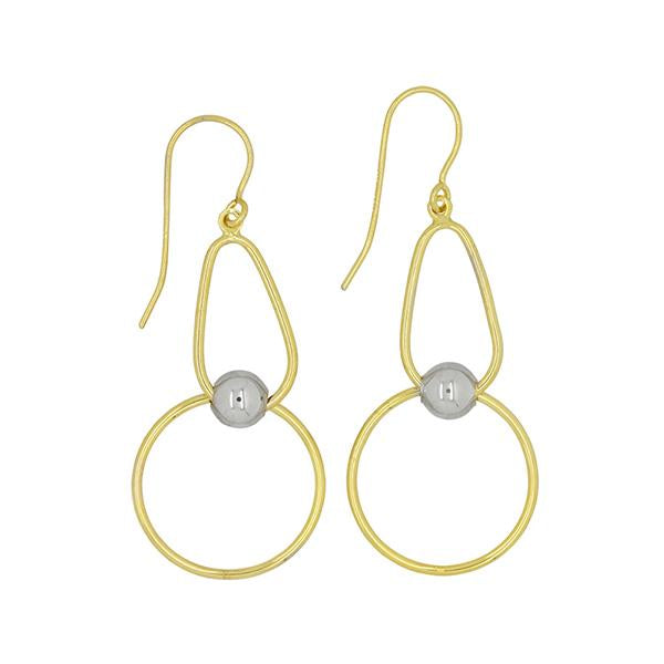 9ct and Silver Bonded Drop Earrings
