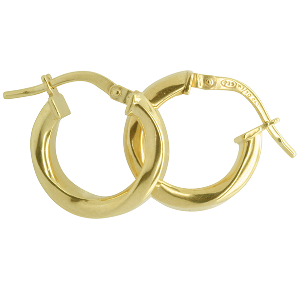 9ct and Silver Bonded Hoop Earrings