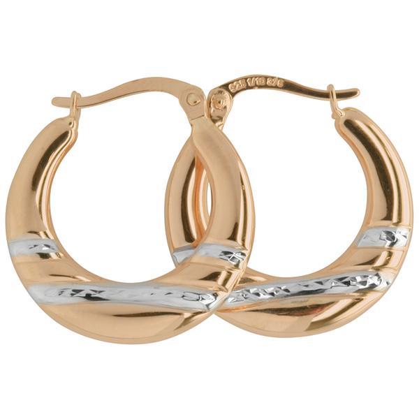 9ct and Silver Bonded Hoop Earrings