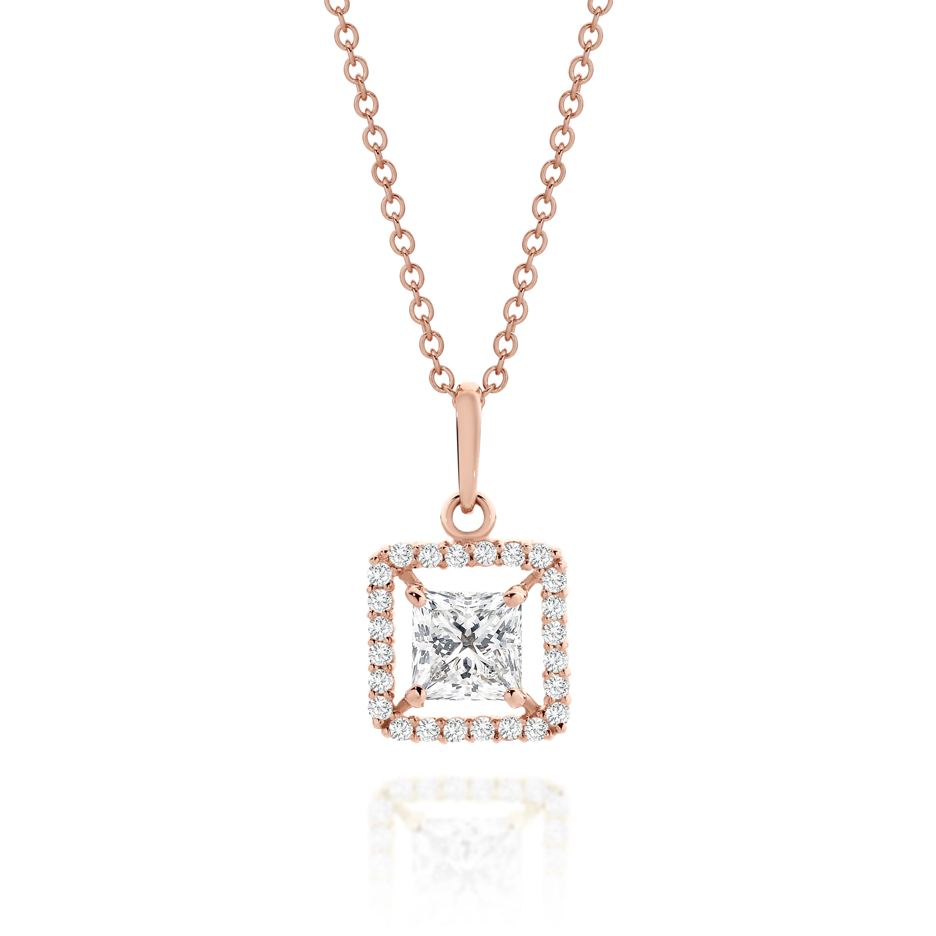 9ct rose gold stone set pendant