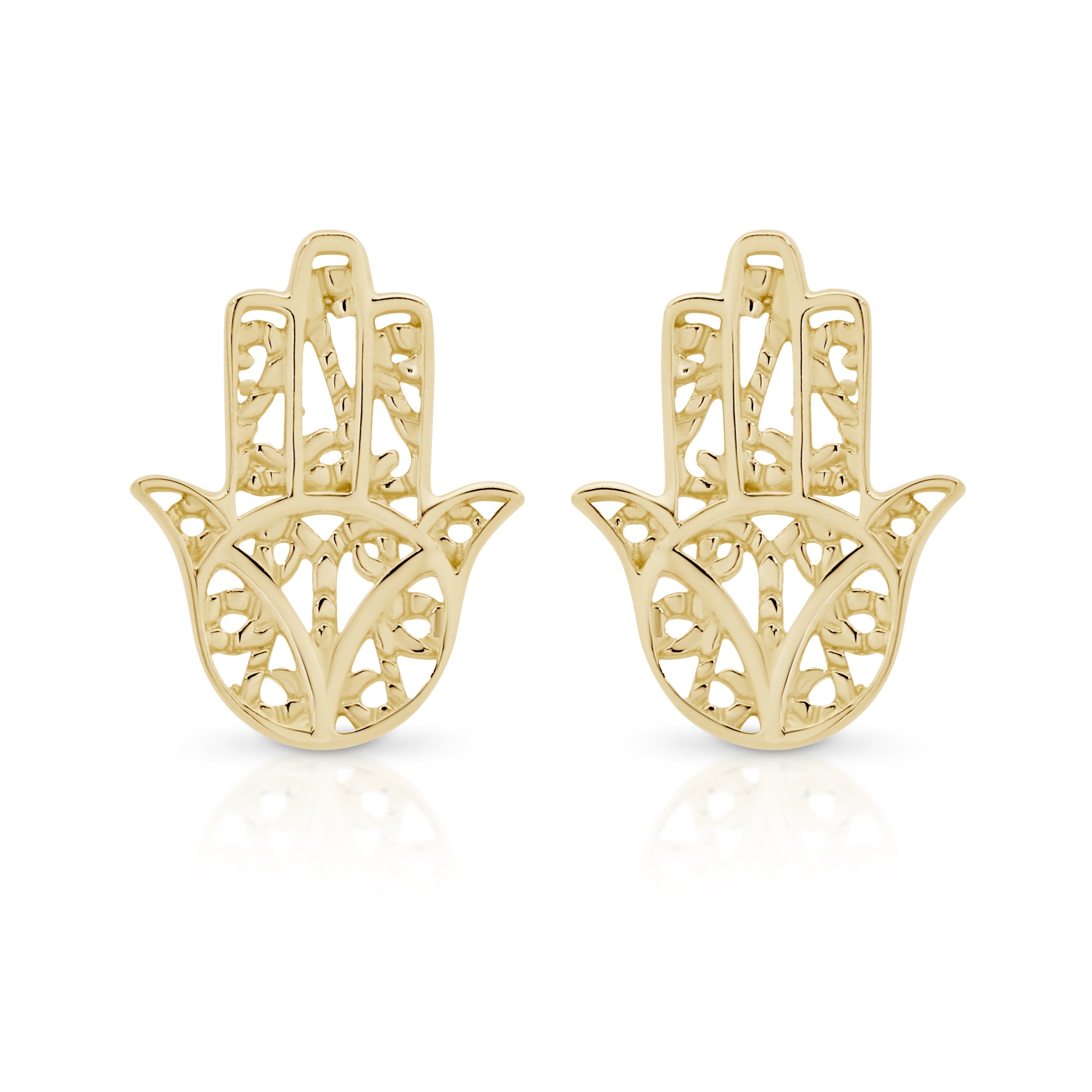 9ct gold hamsa earrings