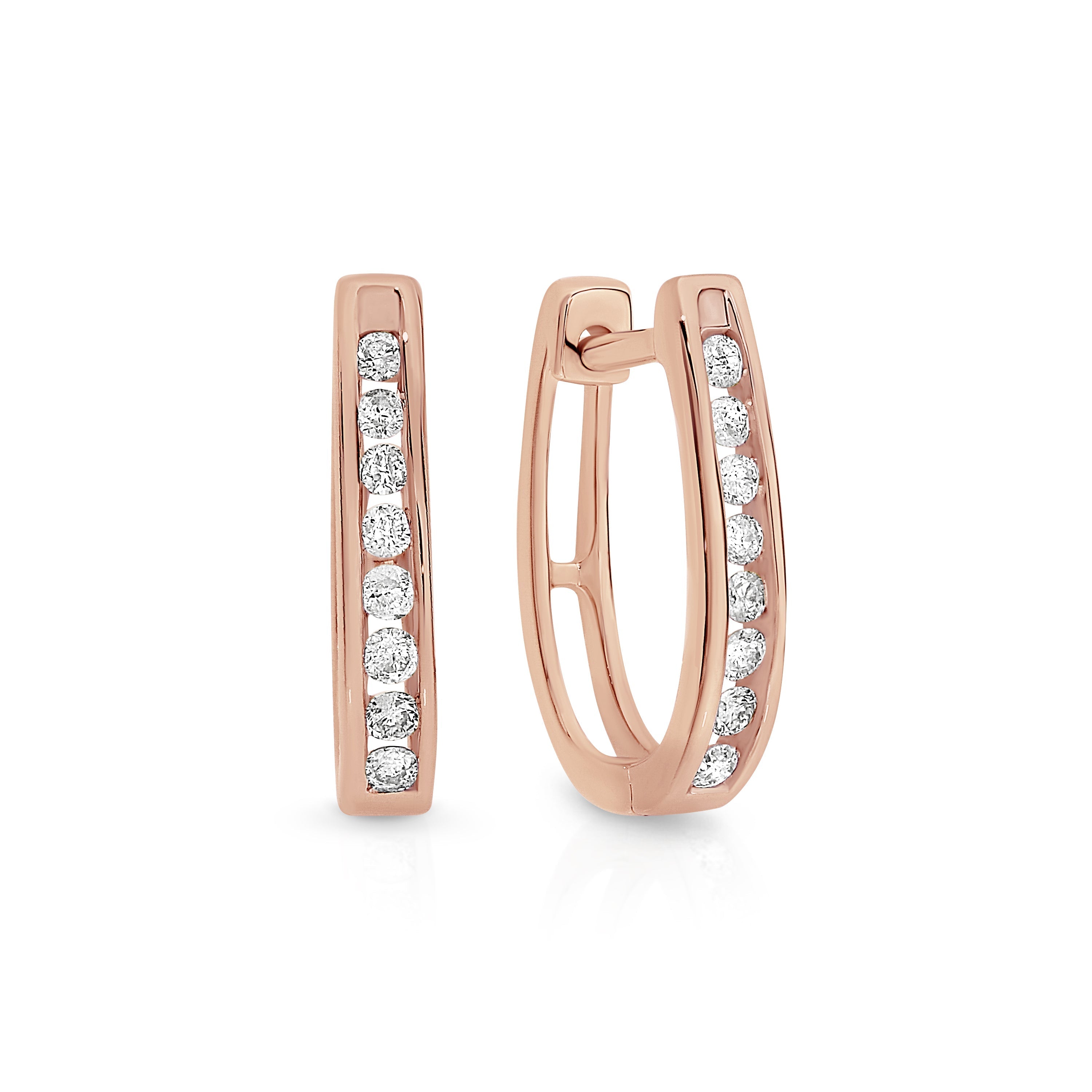9ct rose gold 0.25ct diamond huggies