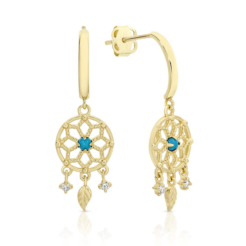 Turquoise dream deals catcher earrings