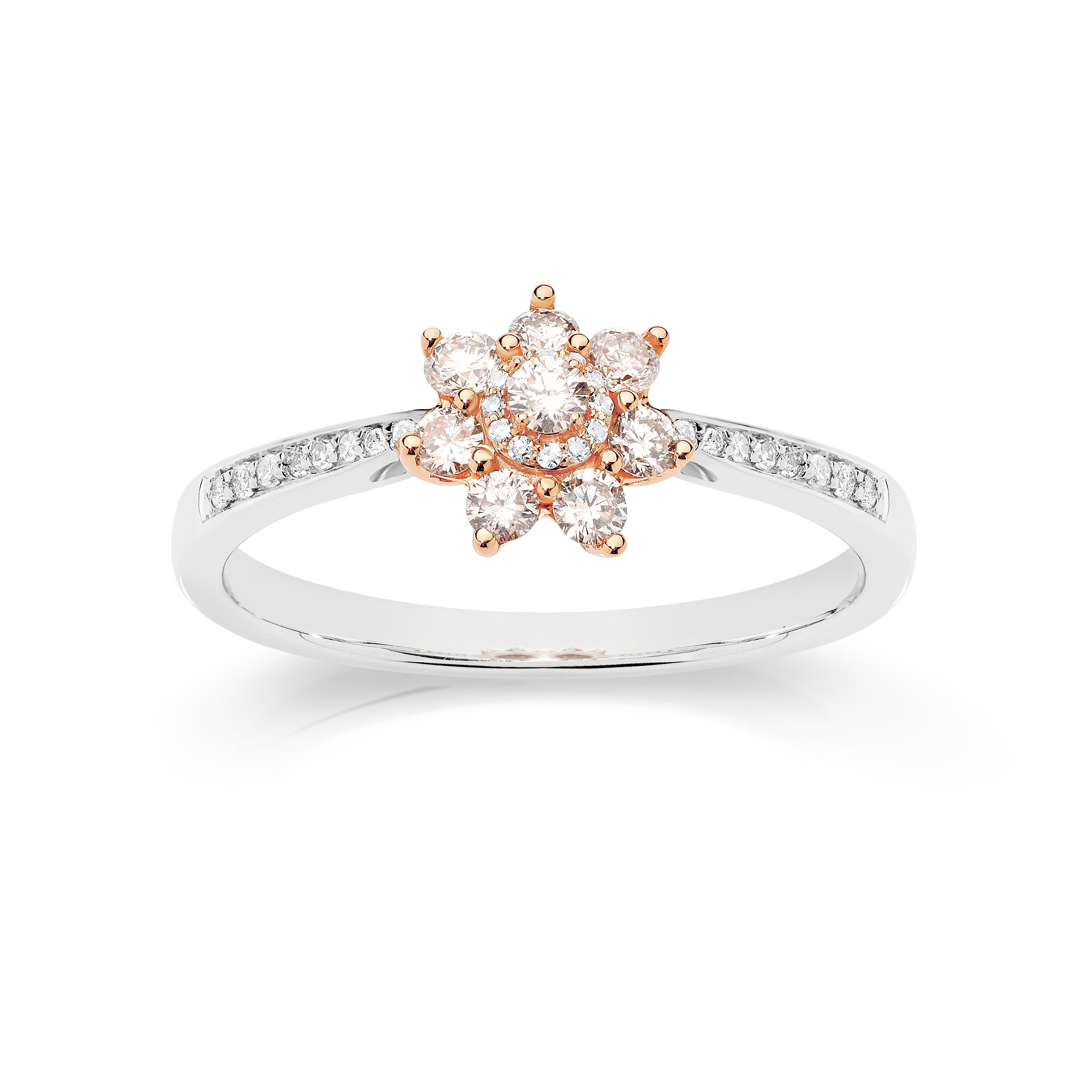 9ct white gold 0.50ct Natural Australian pink diamond ring