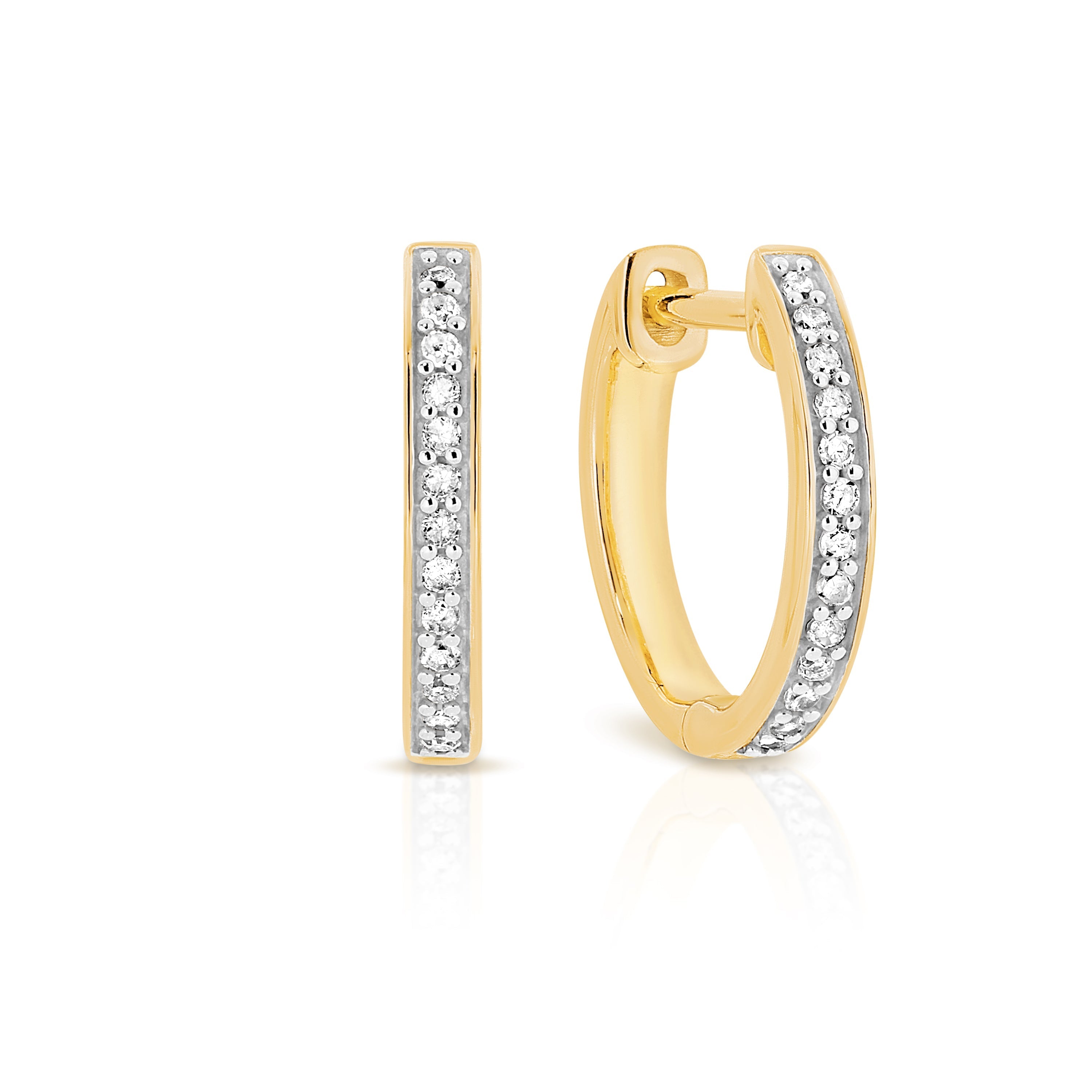 9ct 0.10ct diamond pave huggies