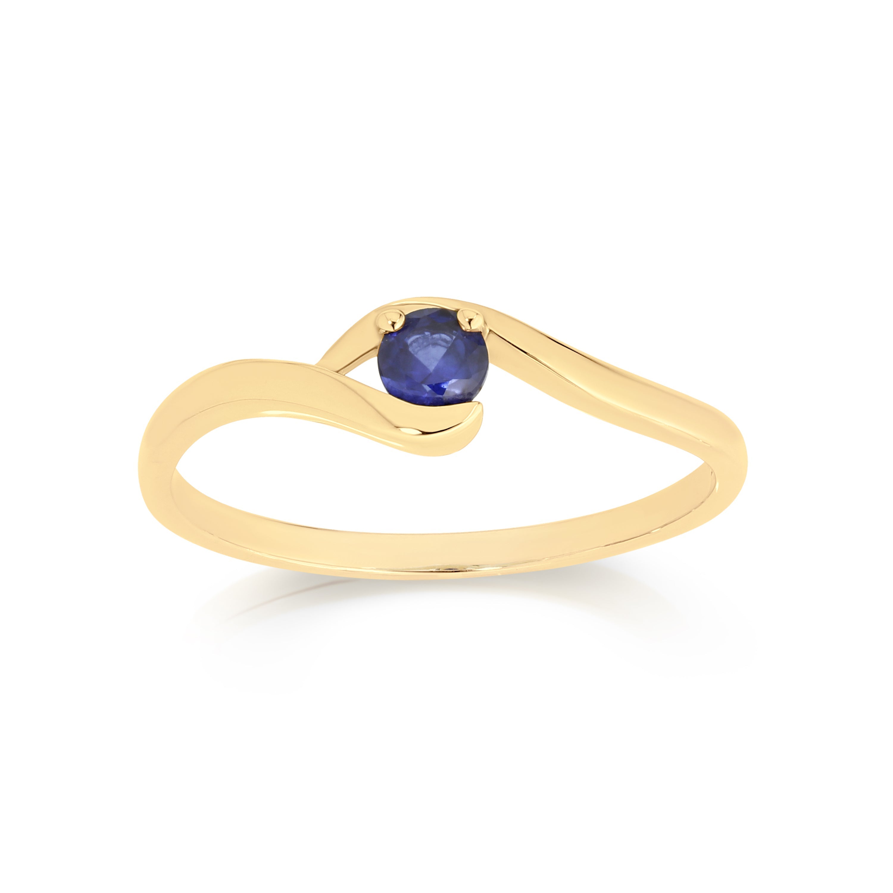 9ct created sapphire crossover ring