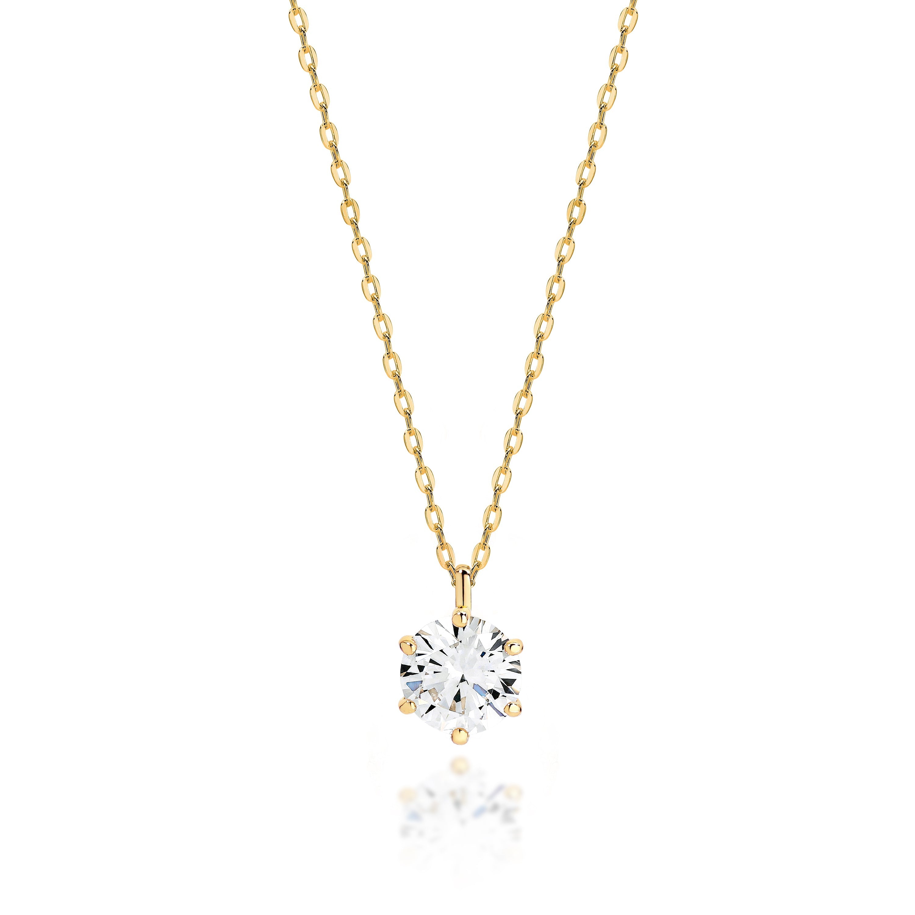 9ct claw set cubic zirconia necklet
