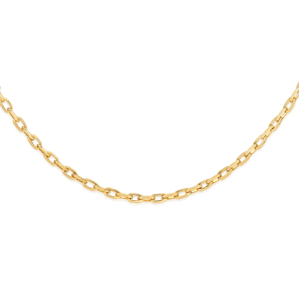 9ct gold oval diamond cut belcher chain